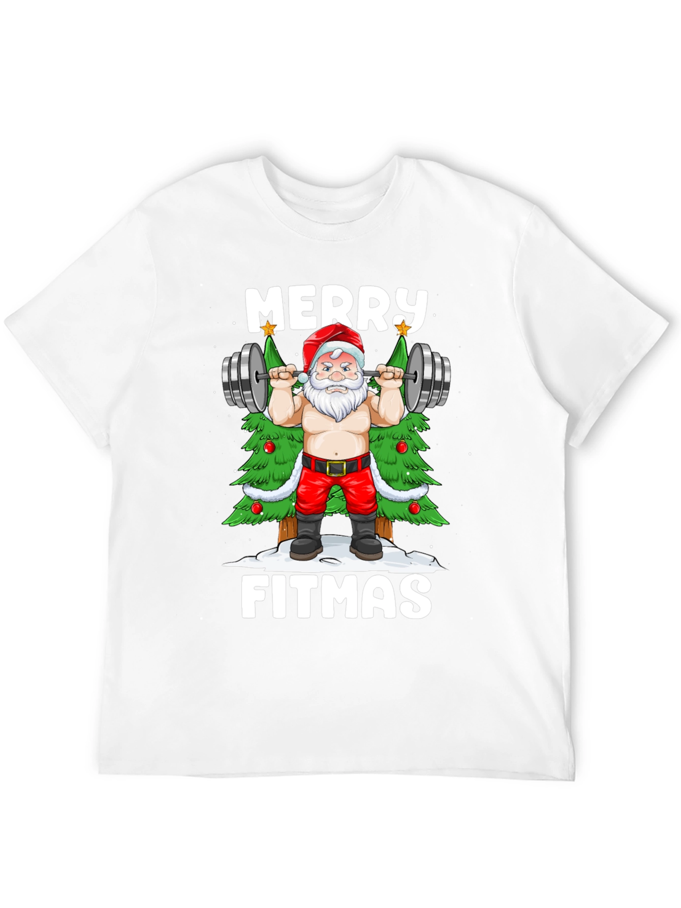 Merry Fitmas Santa T-Shirt - Gym Christmas Apparel