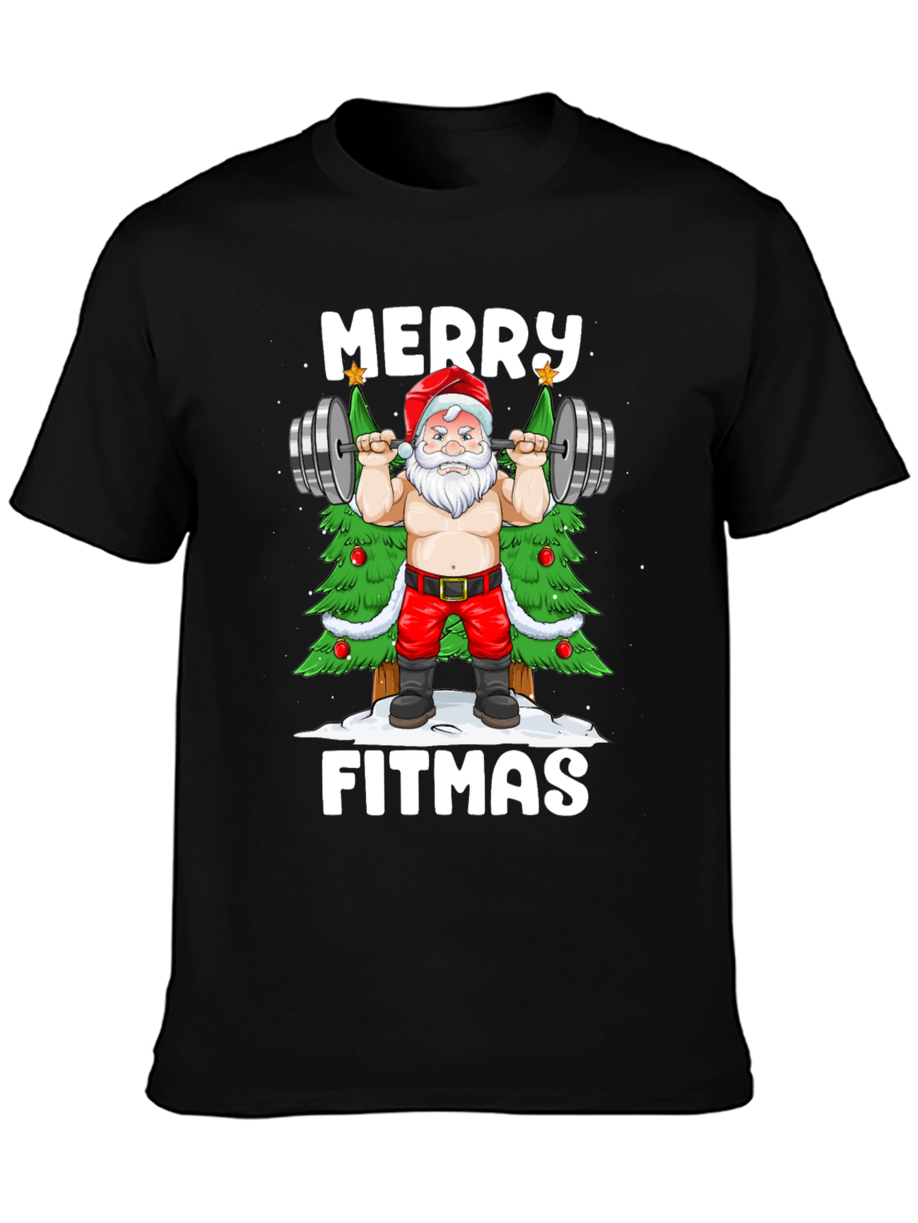 Merry Fitmas Santa T-Shirt - Gym Christmas Apparel