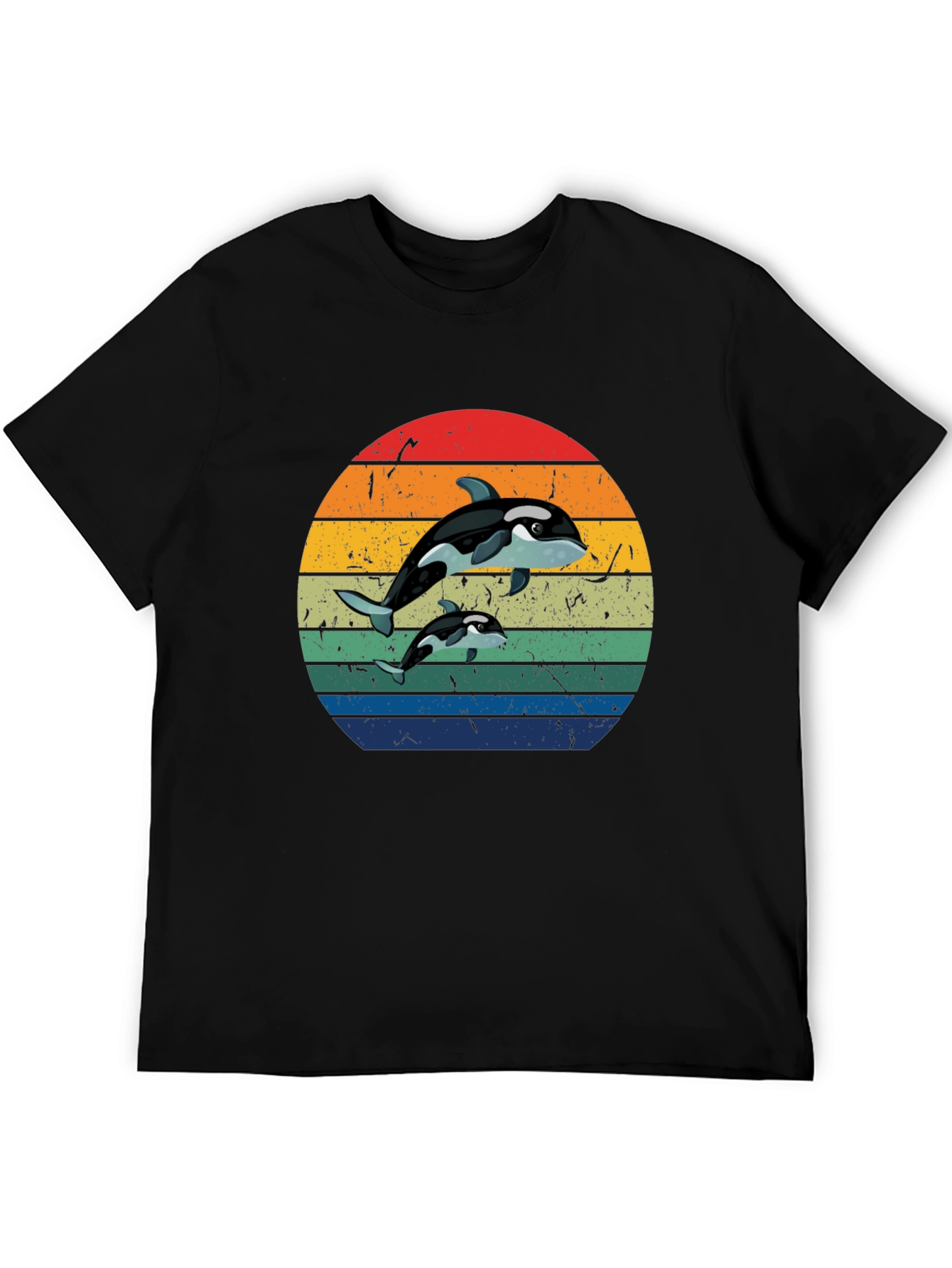 Orca Sunset T-Shirt - Black Whale Tee