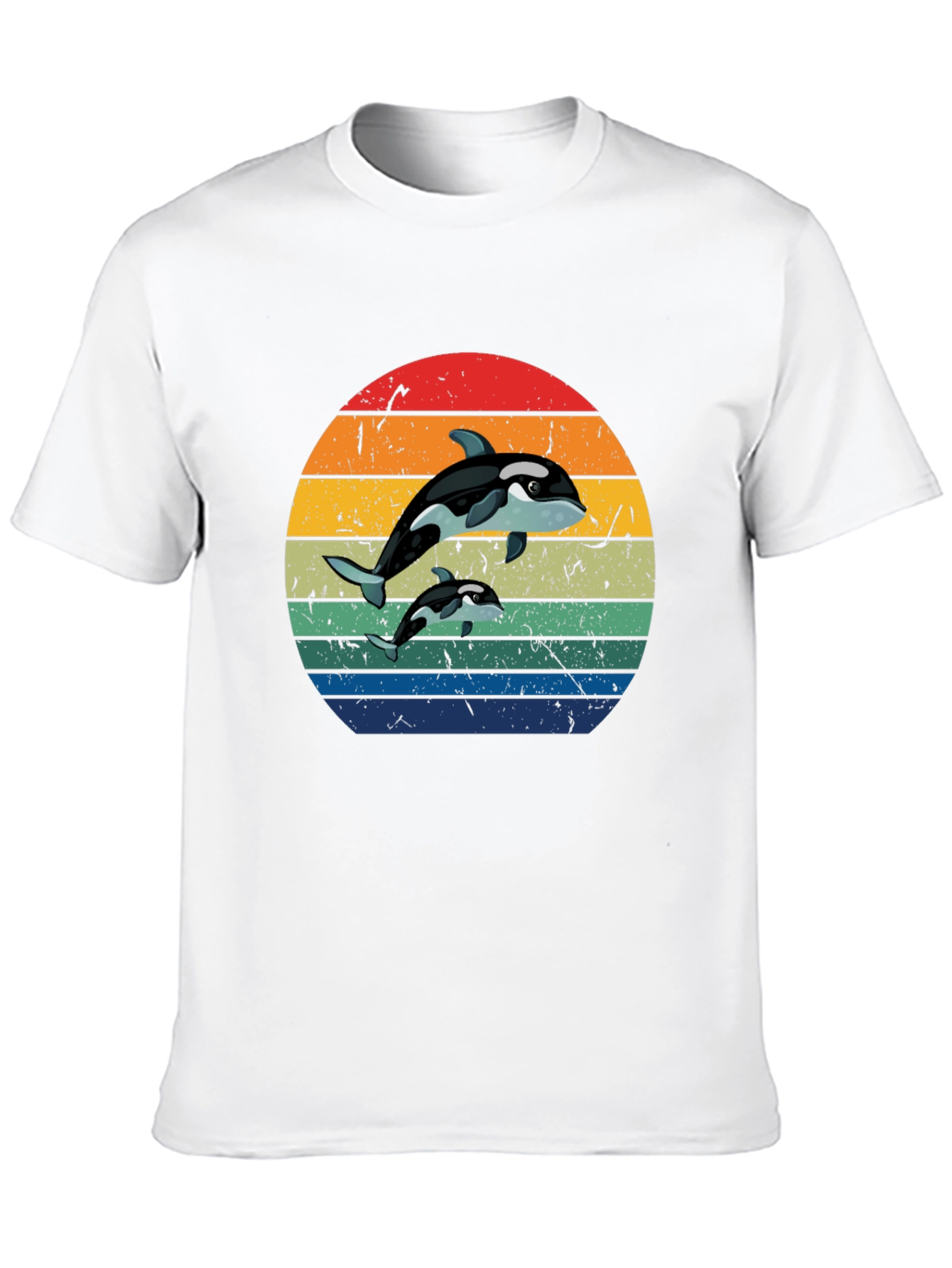 Orca Sunset T-Shirt - Black Whale Tee