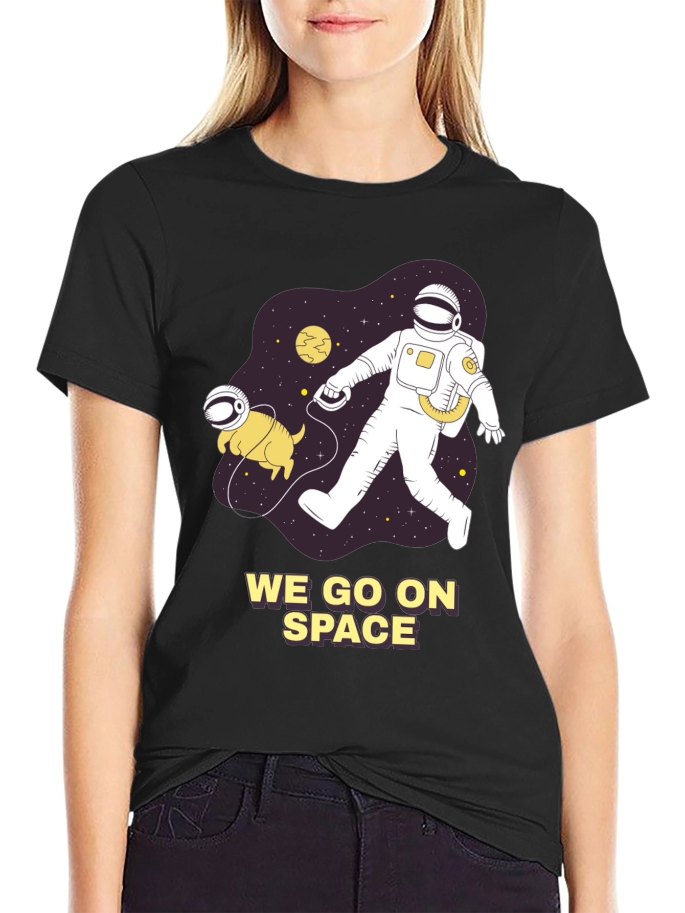 Astronaut & Dog in Space Graphic Tee - Unisex