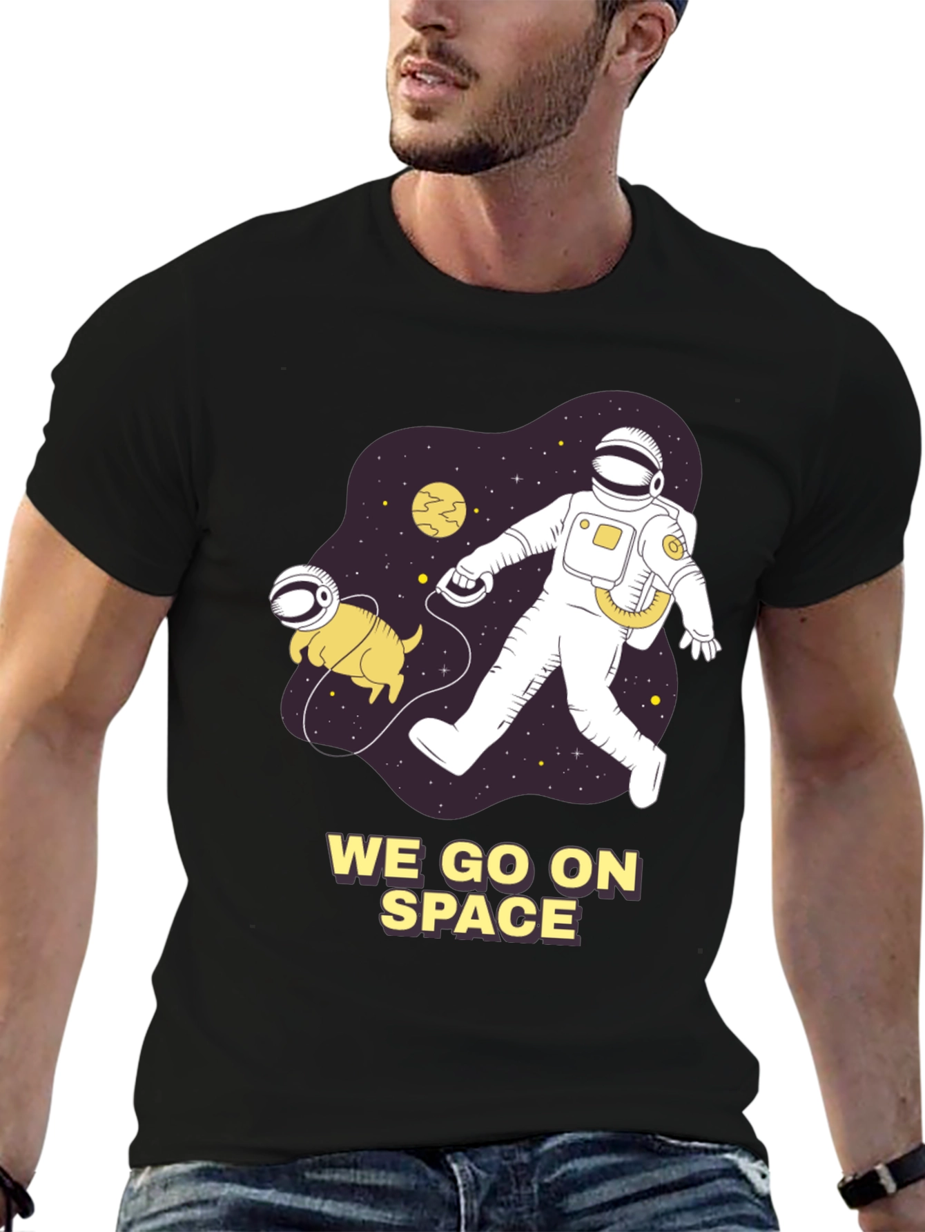 Astronaut & Dog in Space Graphic Tee - Unisex
