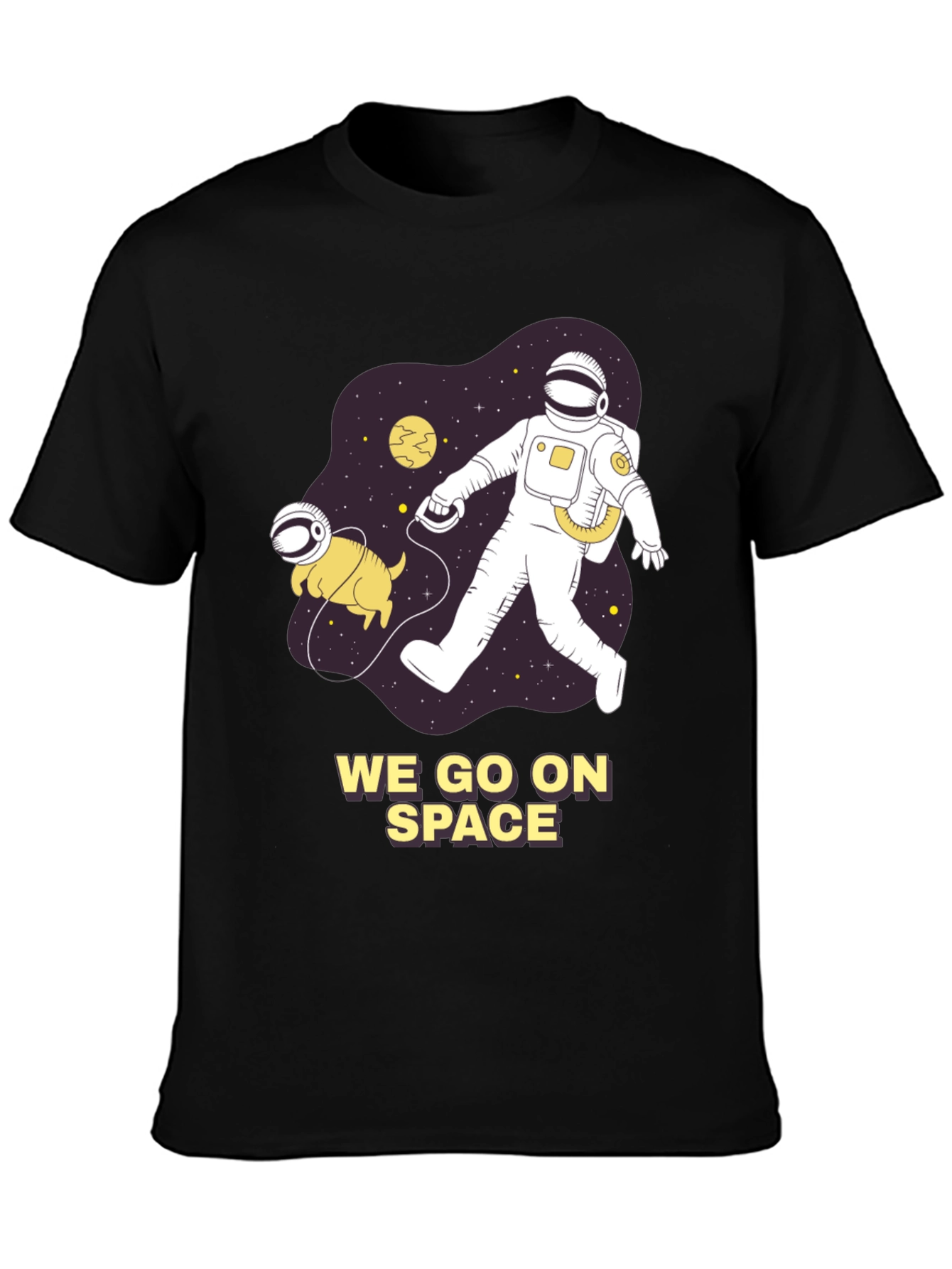 Astronaut & Dog in Space Graphic Tee - Unisex