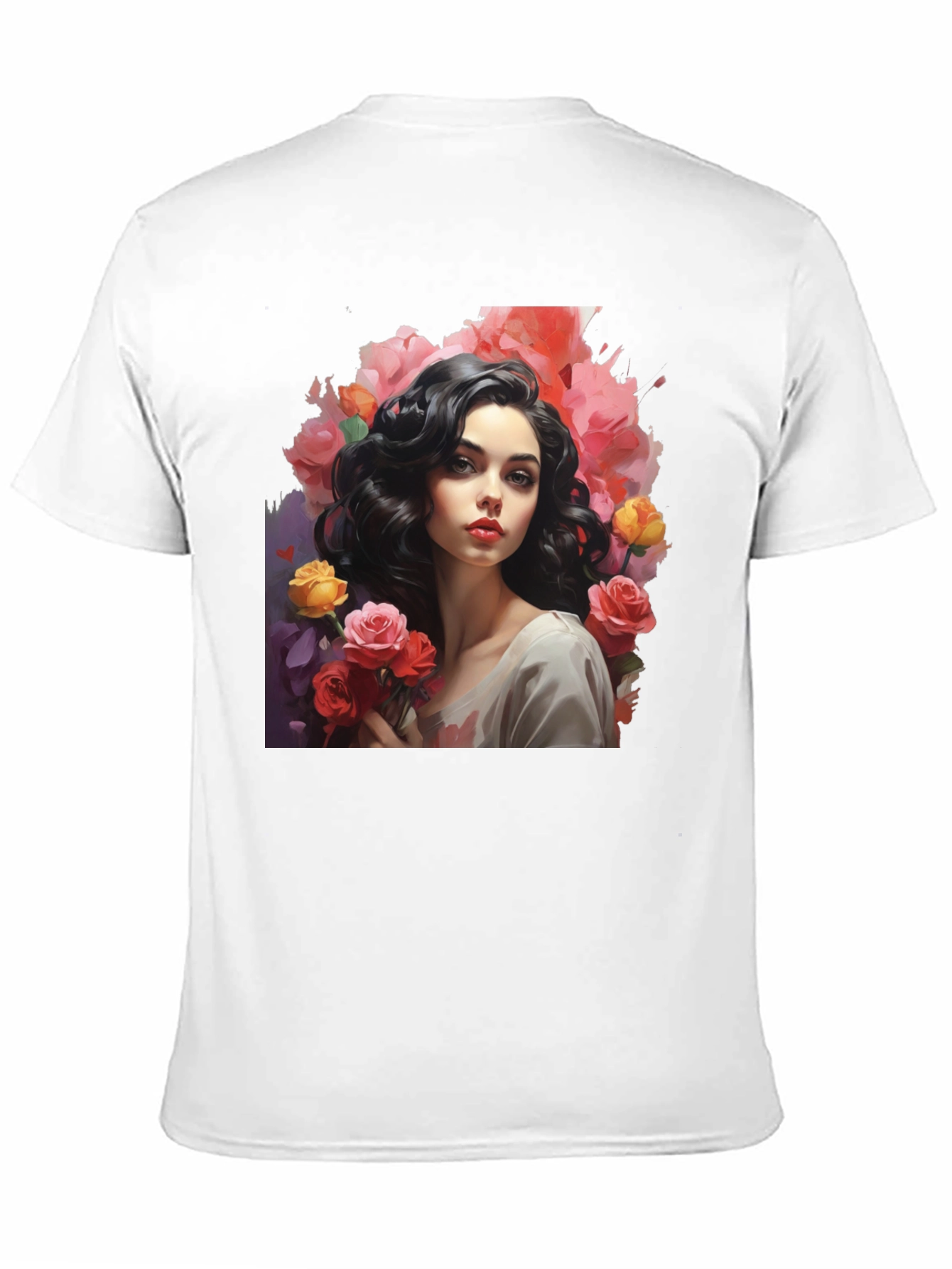 Floral Portrait T-Shirt - Elegant Graphic Tee