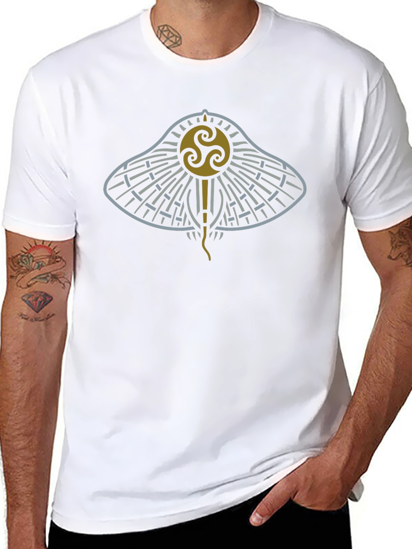Celtic Knot Stingray Graphic Tee - Black