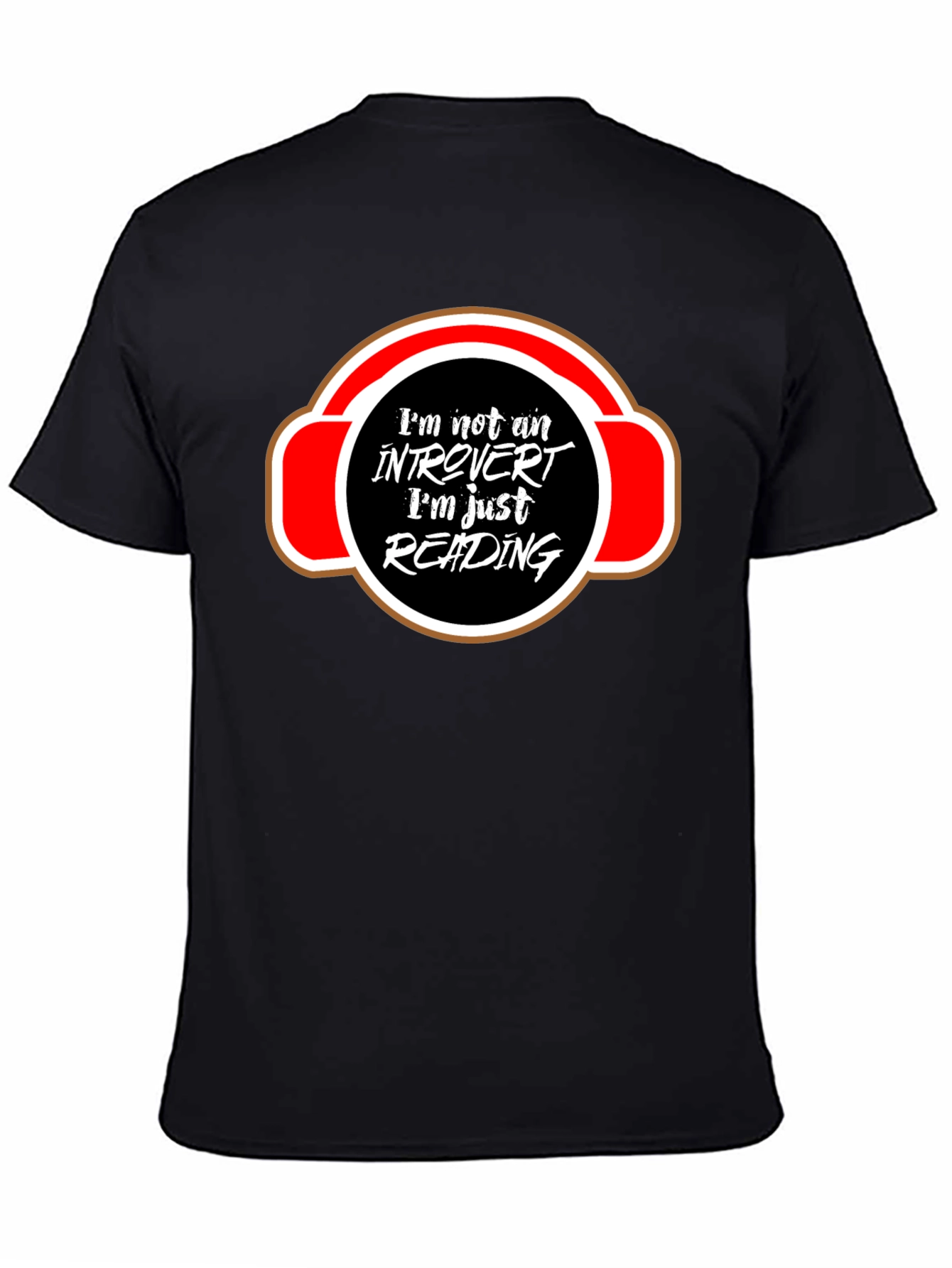 Introvert Reading T-Shirt - Black Cotton Graphic Tee