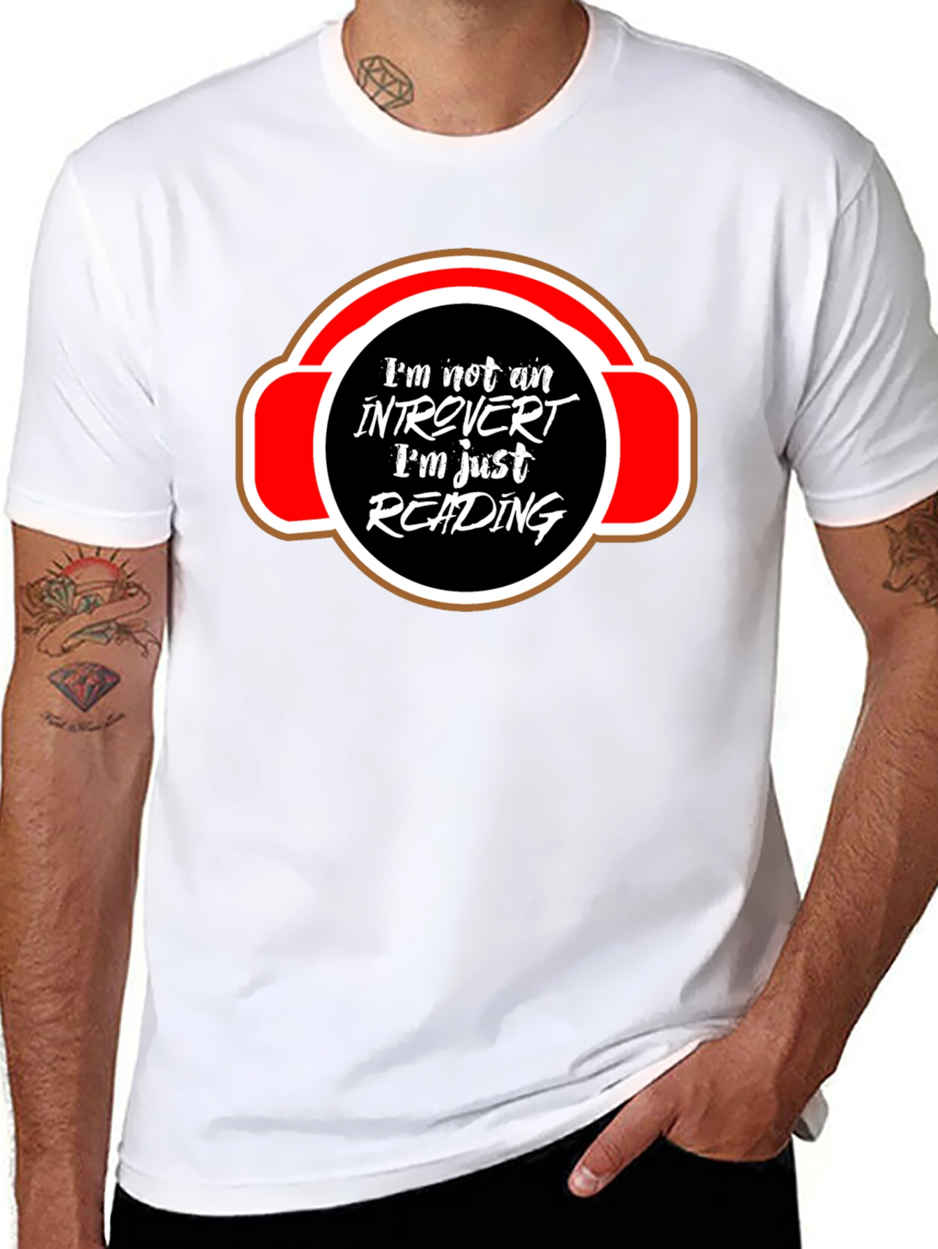 Introvert Reading T-Shirt - Black Cotton Graphic Tee