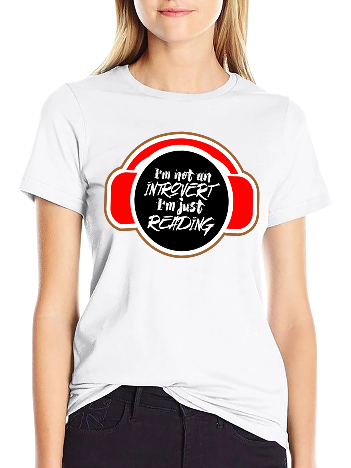 Introvert Reading T-Shirt - Black Cotton Graphic Tee