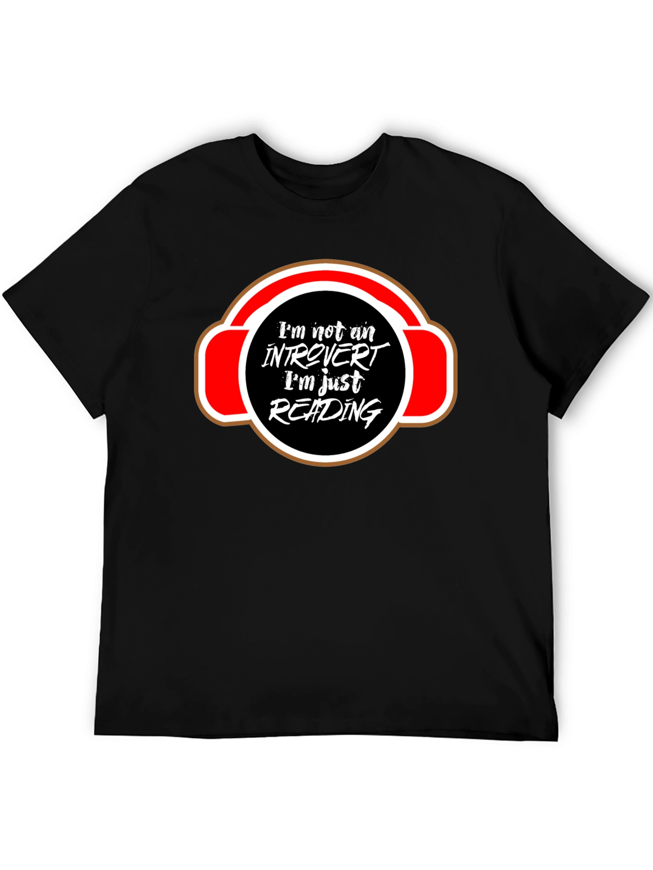 Introvert Reading T-Shirt - Black Cotton Graphic Tee