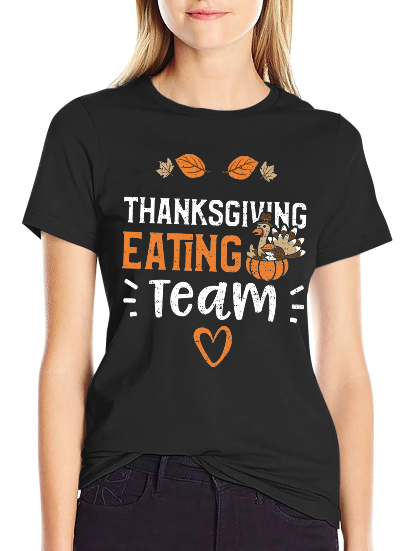Thanksgiving Eating Team Black T-Shirt
