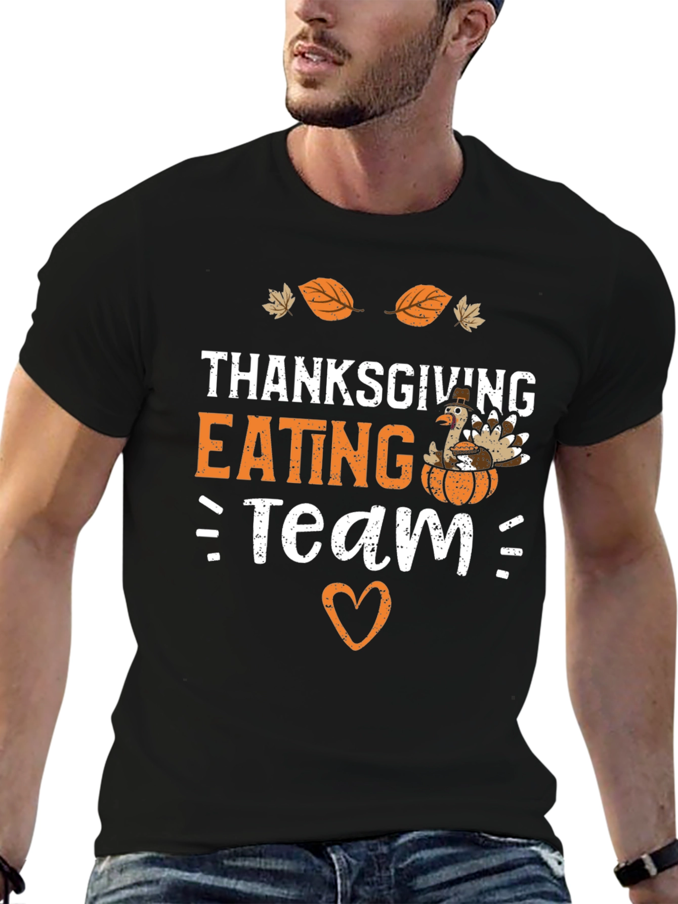 Thanksgiving Eating Team Black T-Shirt