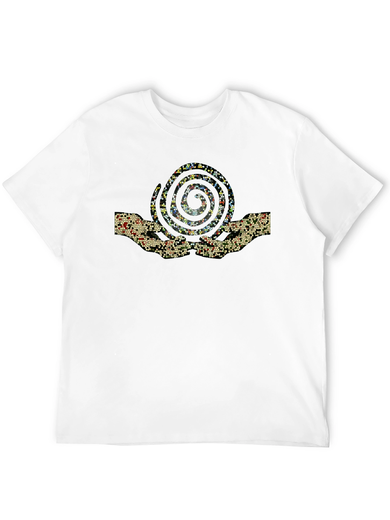 Abstract Snail Graphic Black T-Shirt