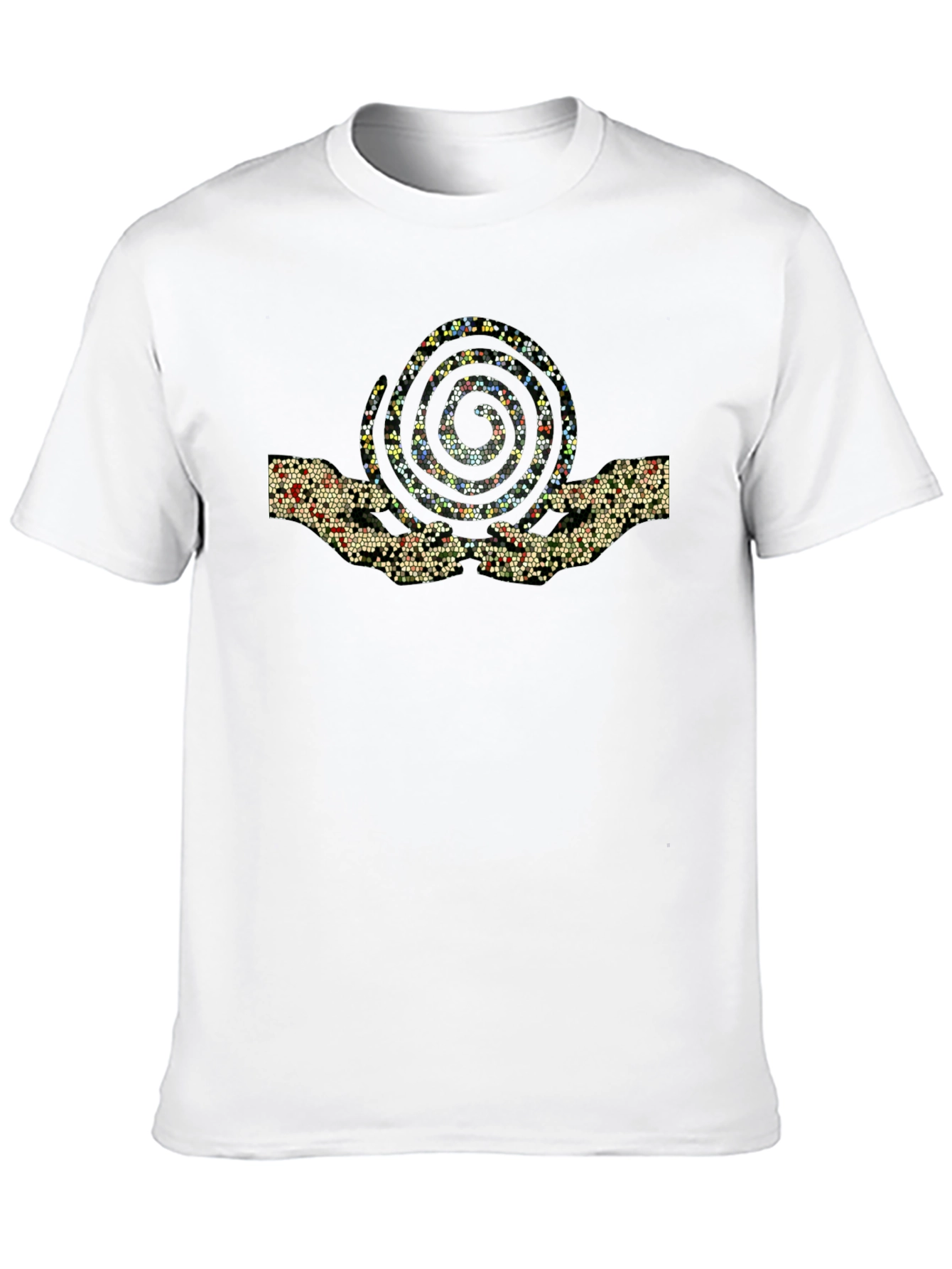 Abstract Snail Graphic Black T-Shirt