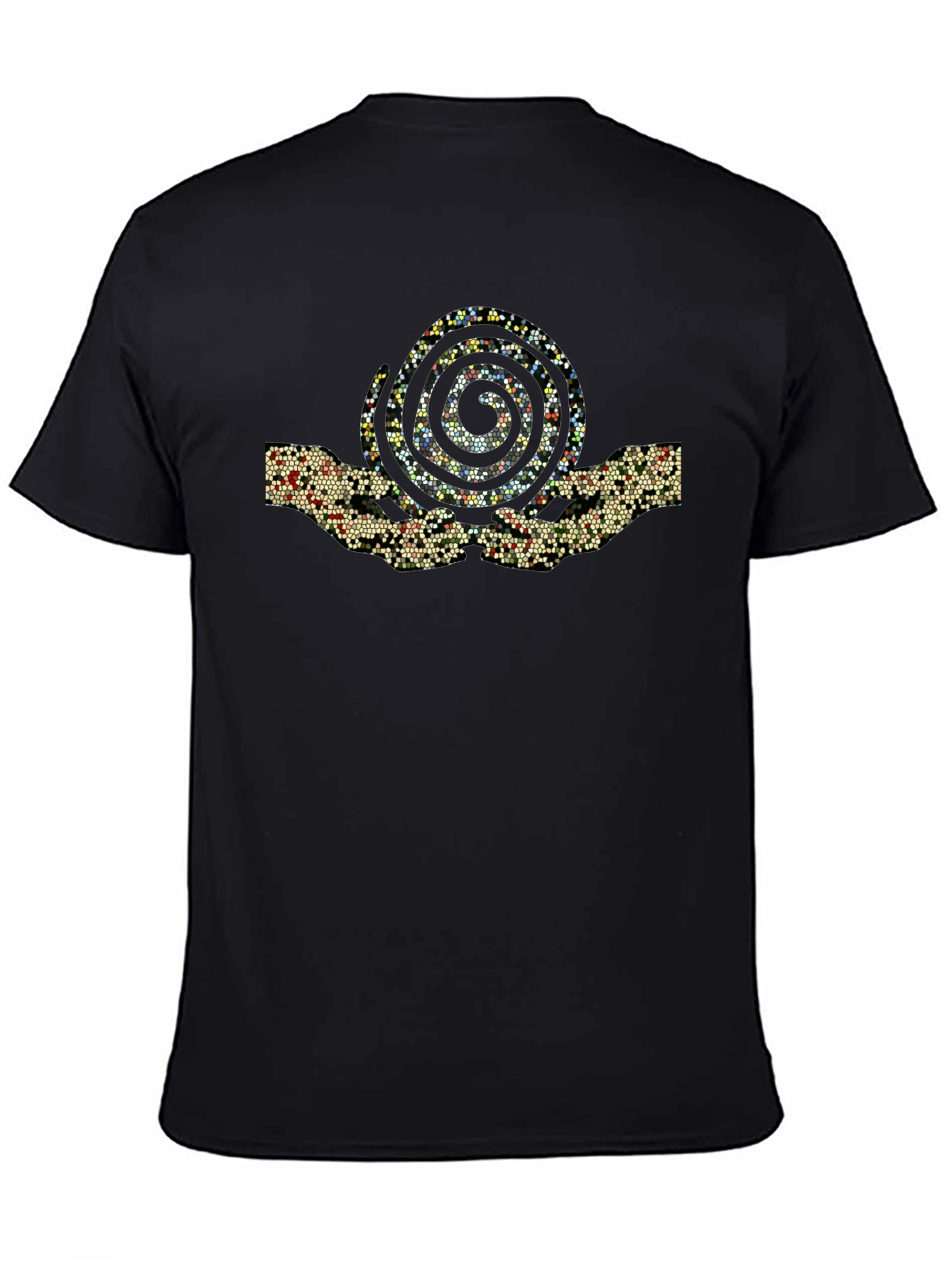 Abstract Snail Graphic Black T-Shirt
