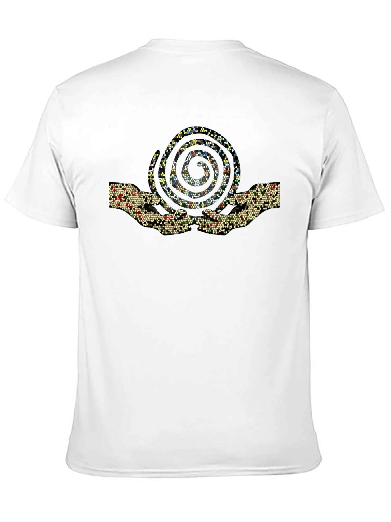 Abstract Snail Graphic Black T-Shirt