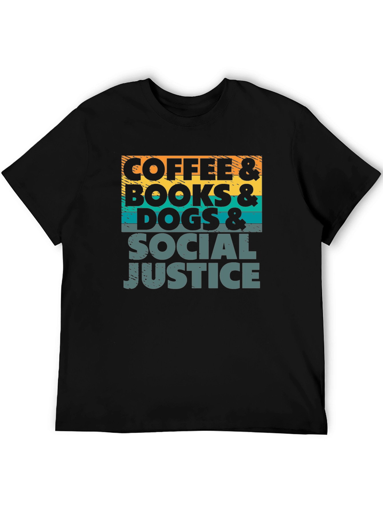 Coffee Books Dogs & Social Justice T-Shirt