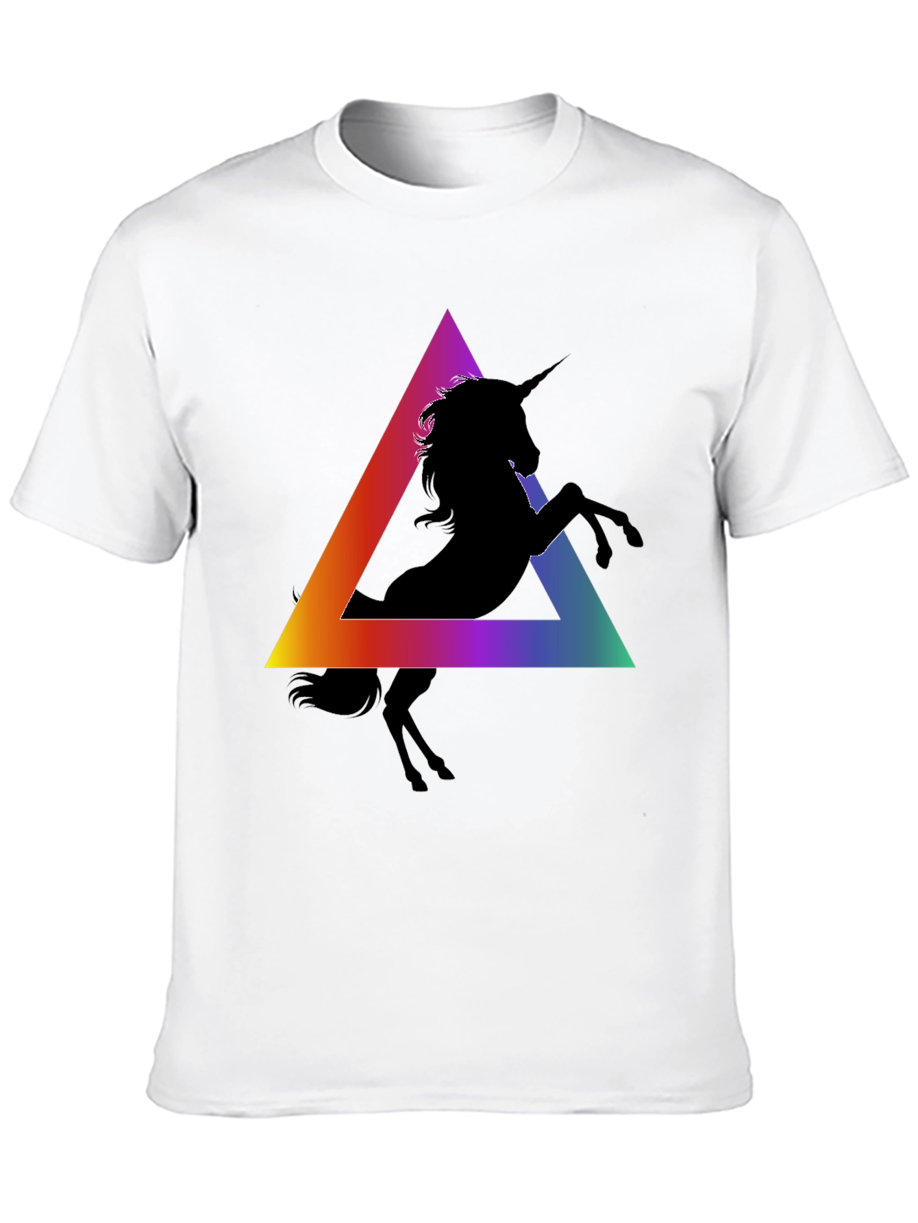 Unicorn Triangle Graphic Tee - Black