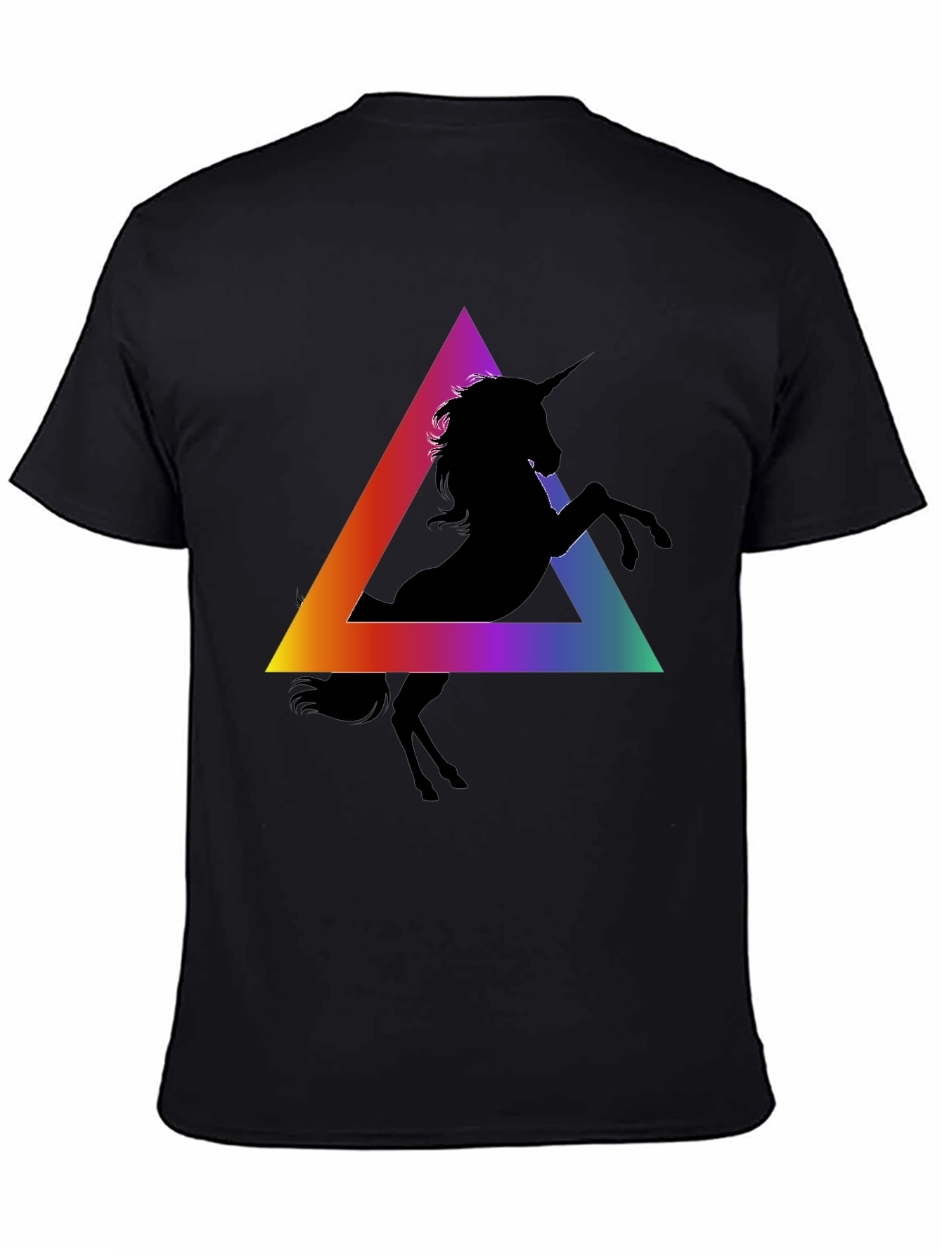 Unicorn Triangle Graphic Tee - Black