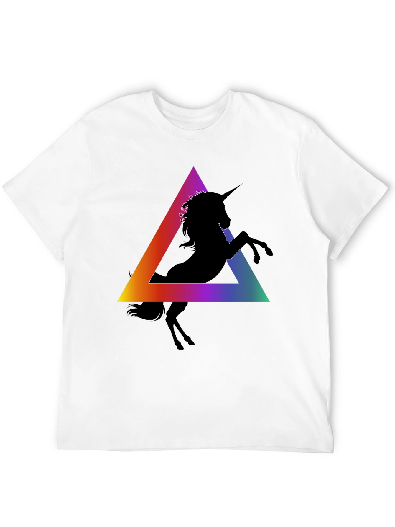 Unicorn Triangle Graphic Tee - Black