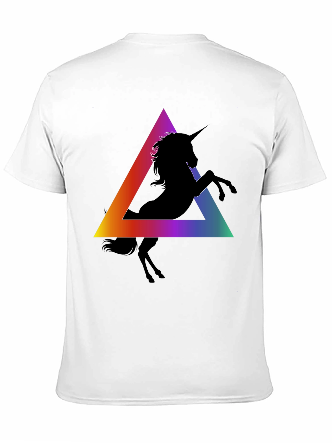 Unicorn Triangle Graphic Tee - Black