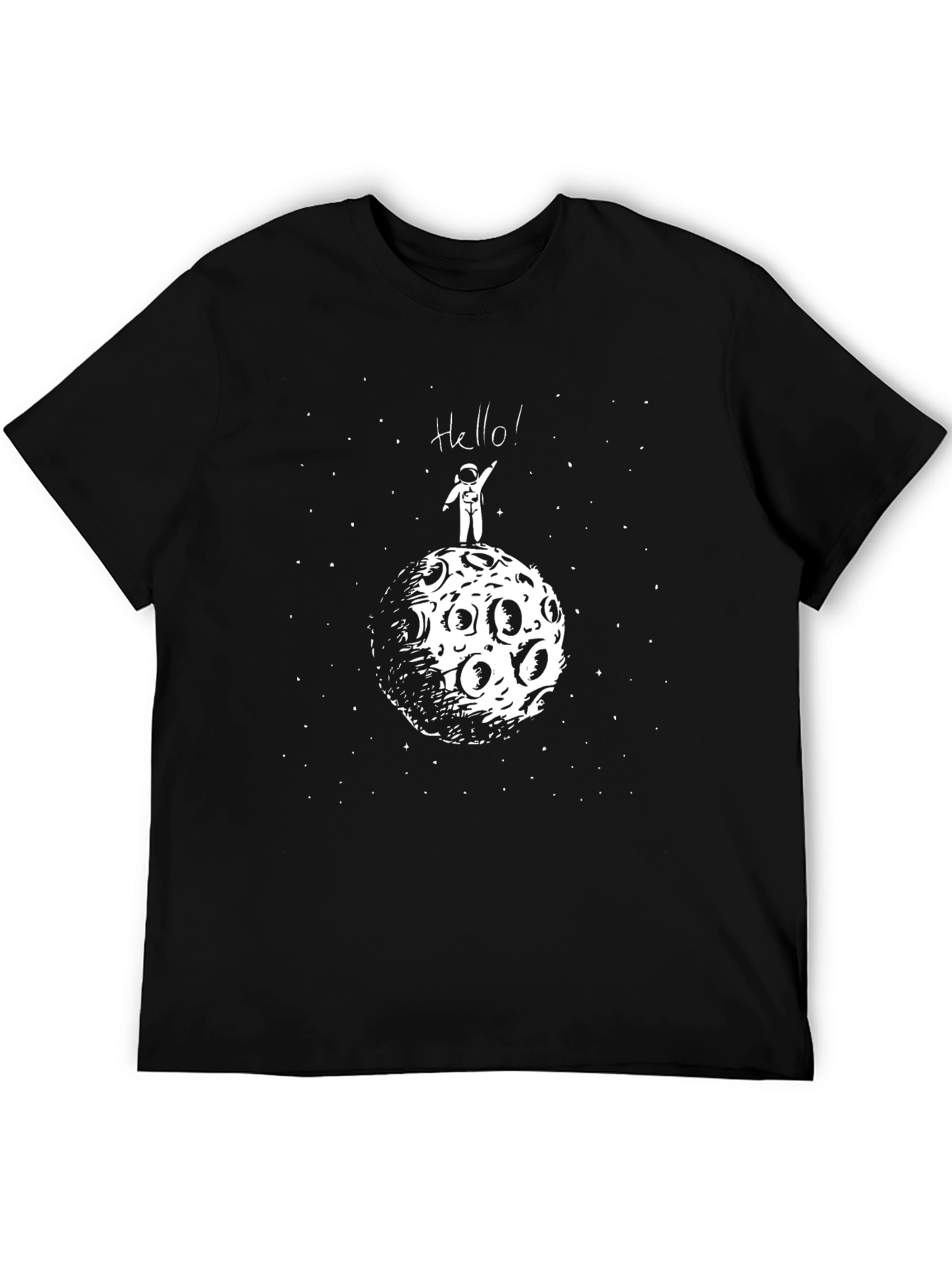 Astronaut on Moon Graphic Black T-Shirt
