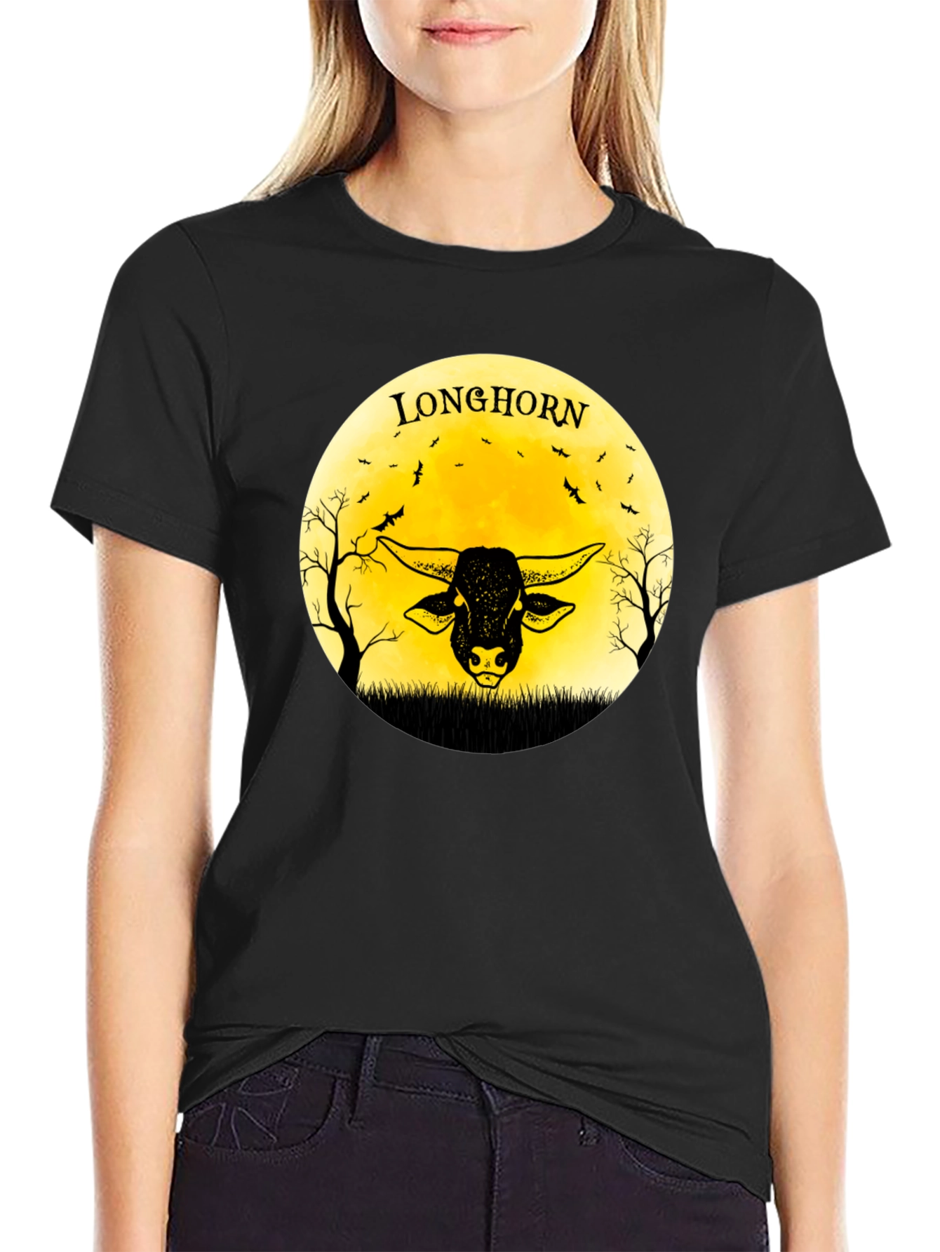 Longhorn Graphic Black T-Shirt