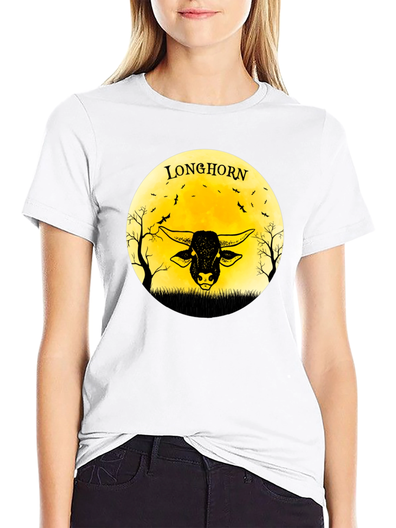 Longhorn Graphic Black T-Shirt