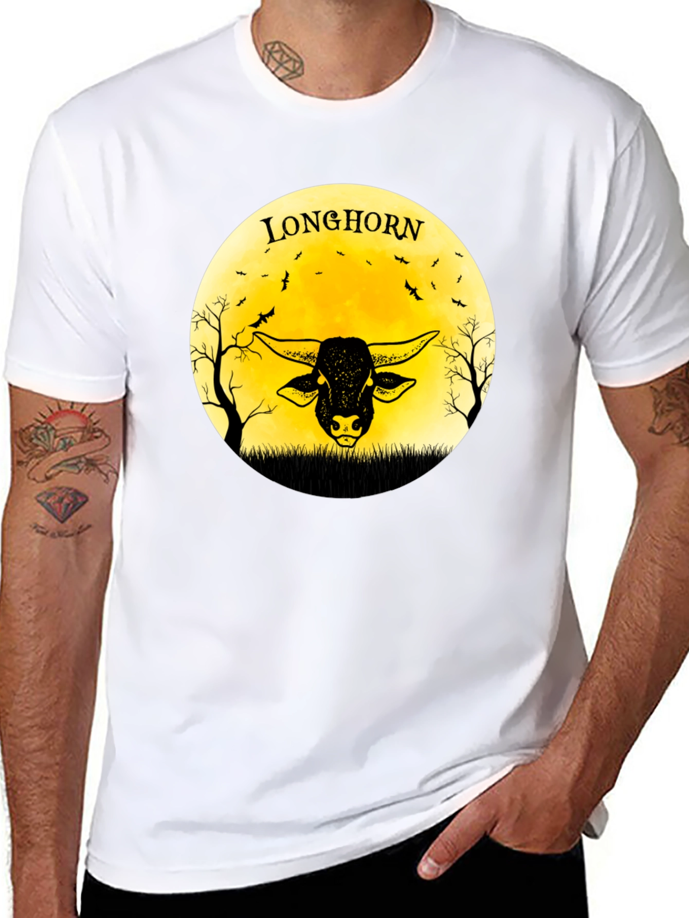 Longhorn Graphic Black T-Shirt