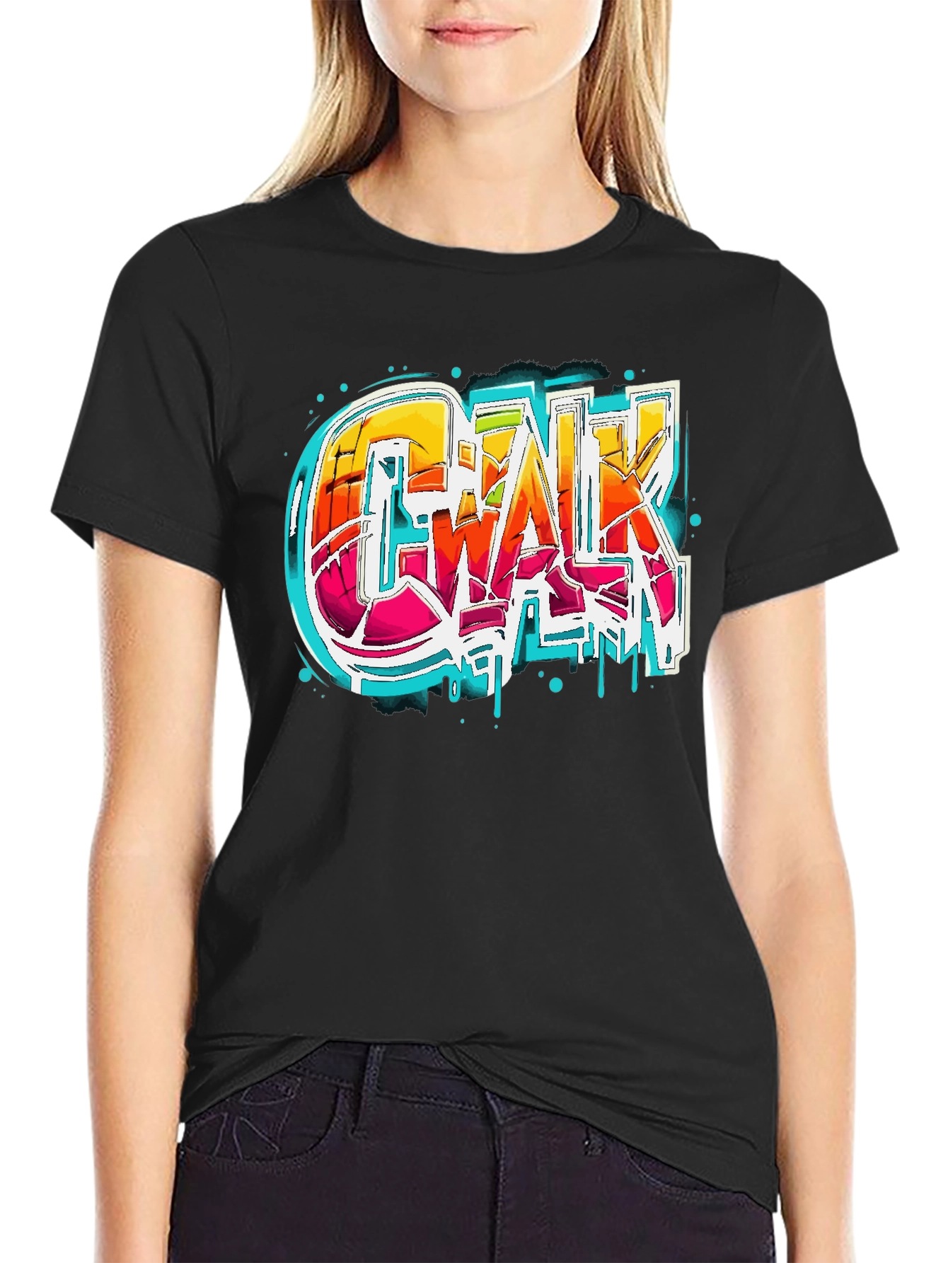 Chalk Walk Graphic Tee - Bold Artistic Design