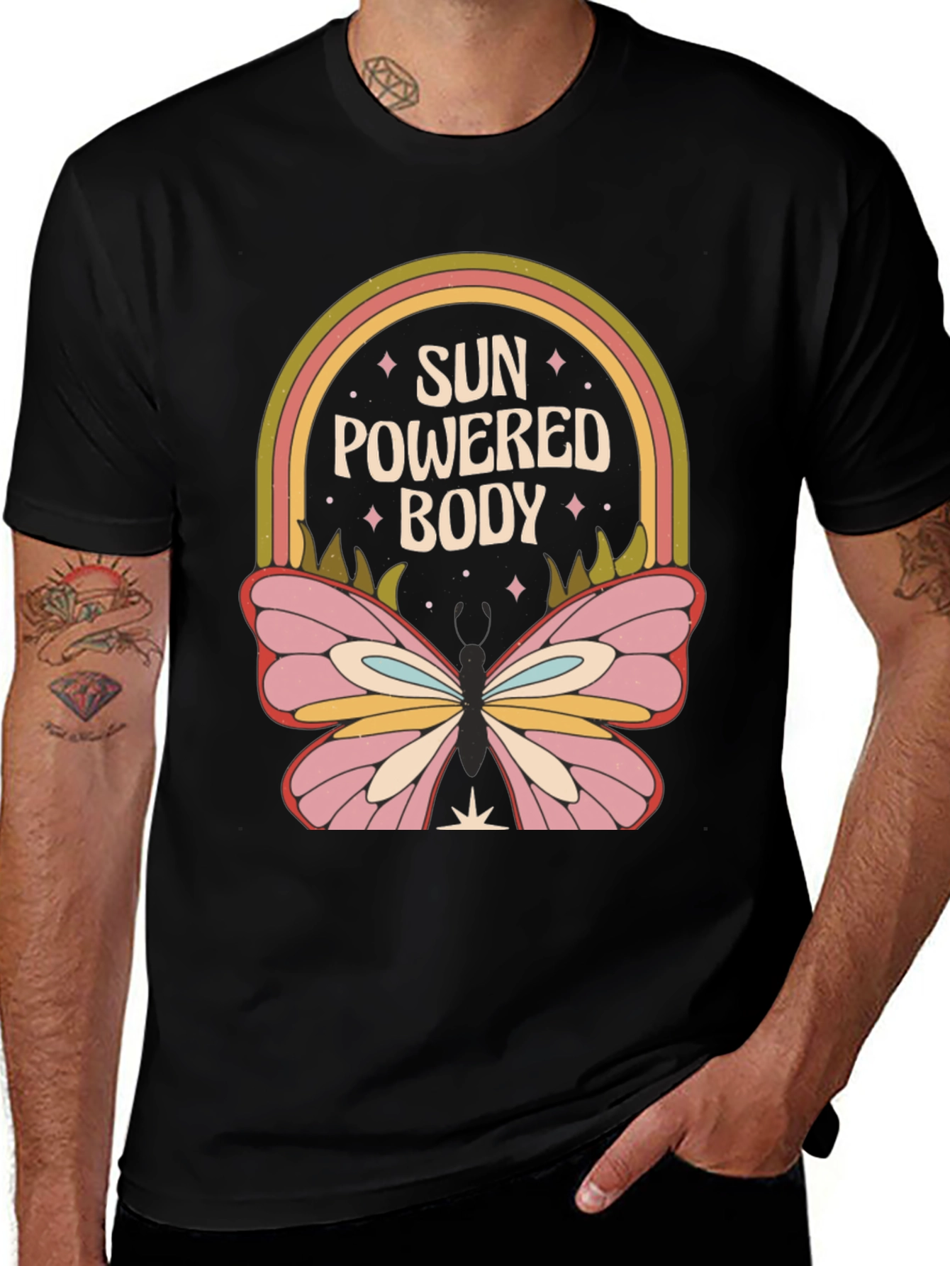 Sun Powered Body Butterfly Graphic Tee