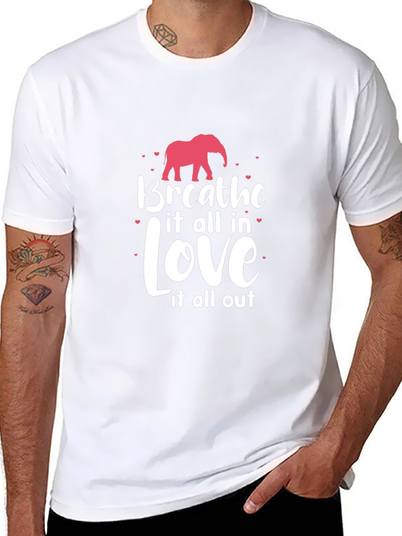Breathe Love T-Shirt - Elephant Graphic Tee