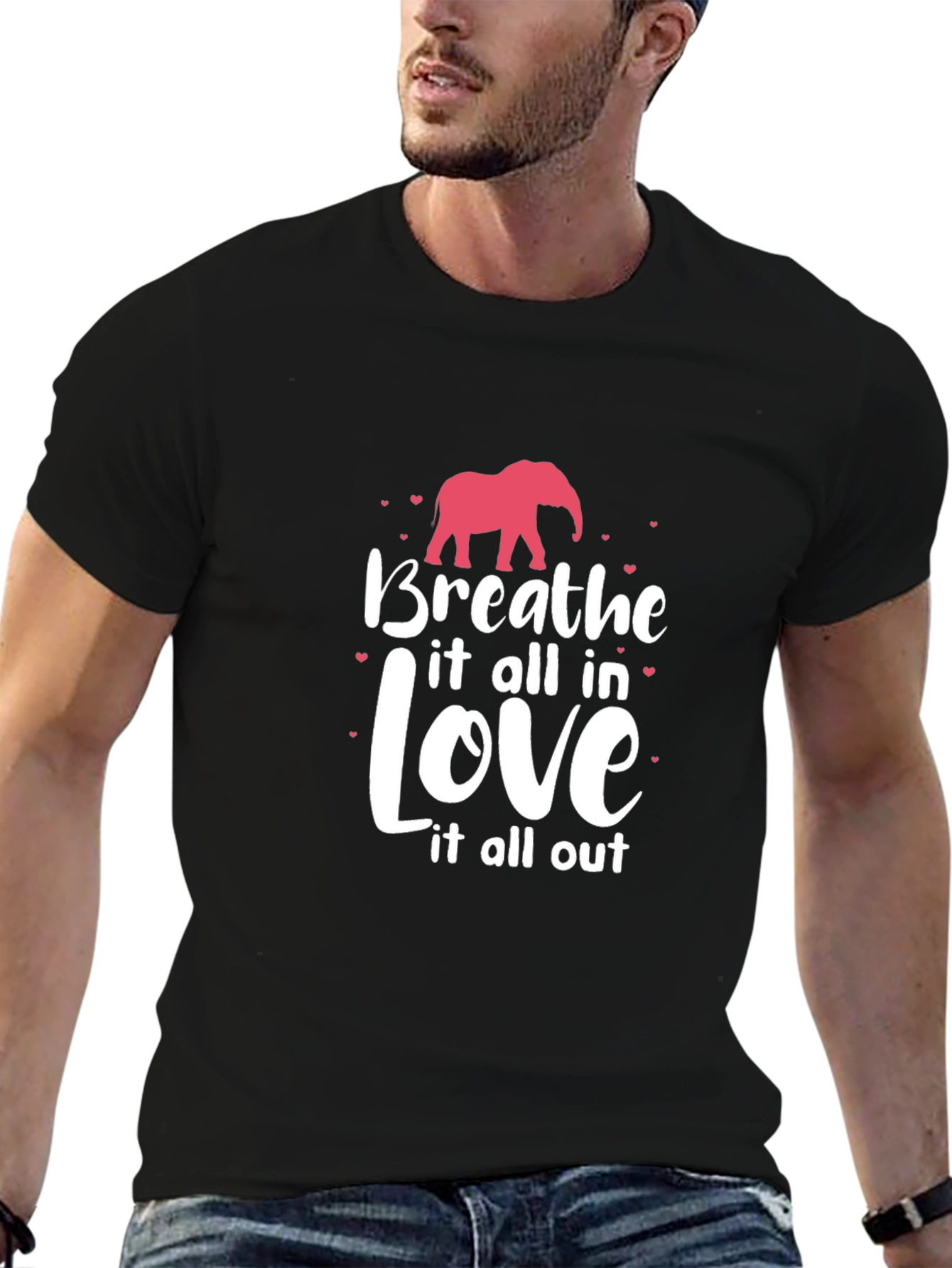 Breathe Love T-Shirt - Elephant Graphic Tee
