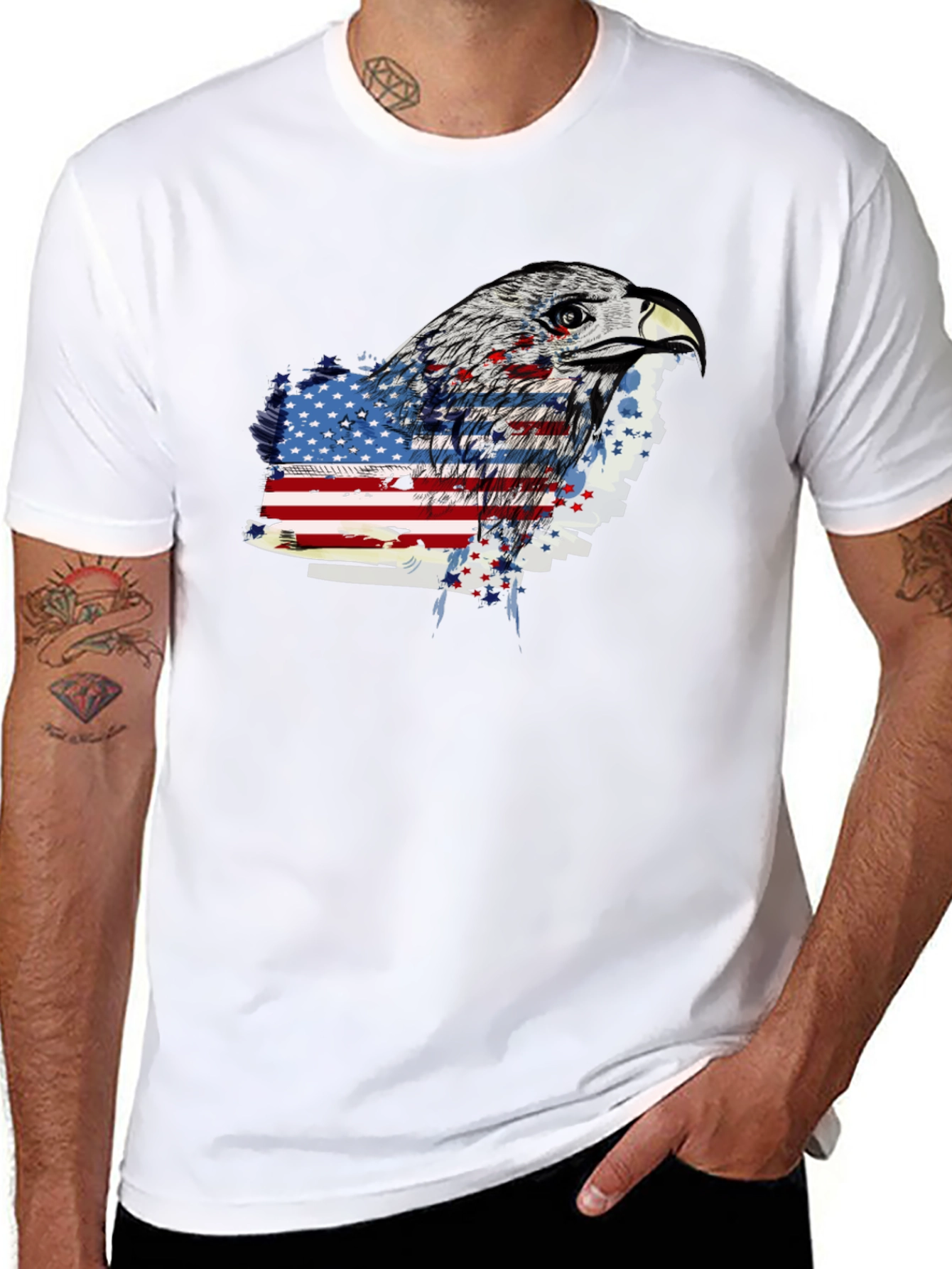 Eagle American Flag Graphic T-Shirt