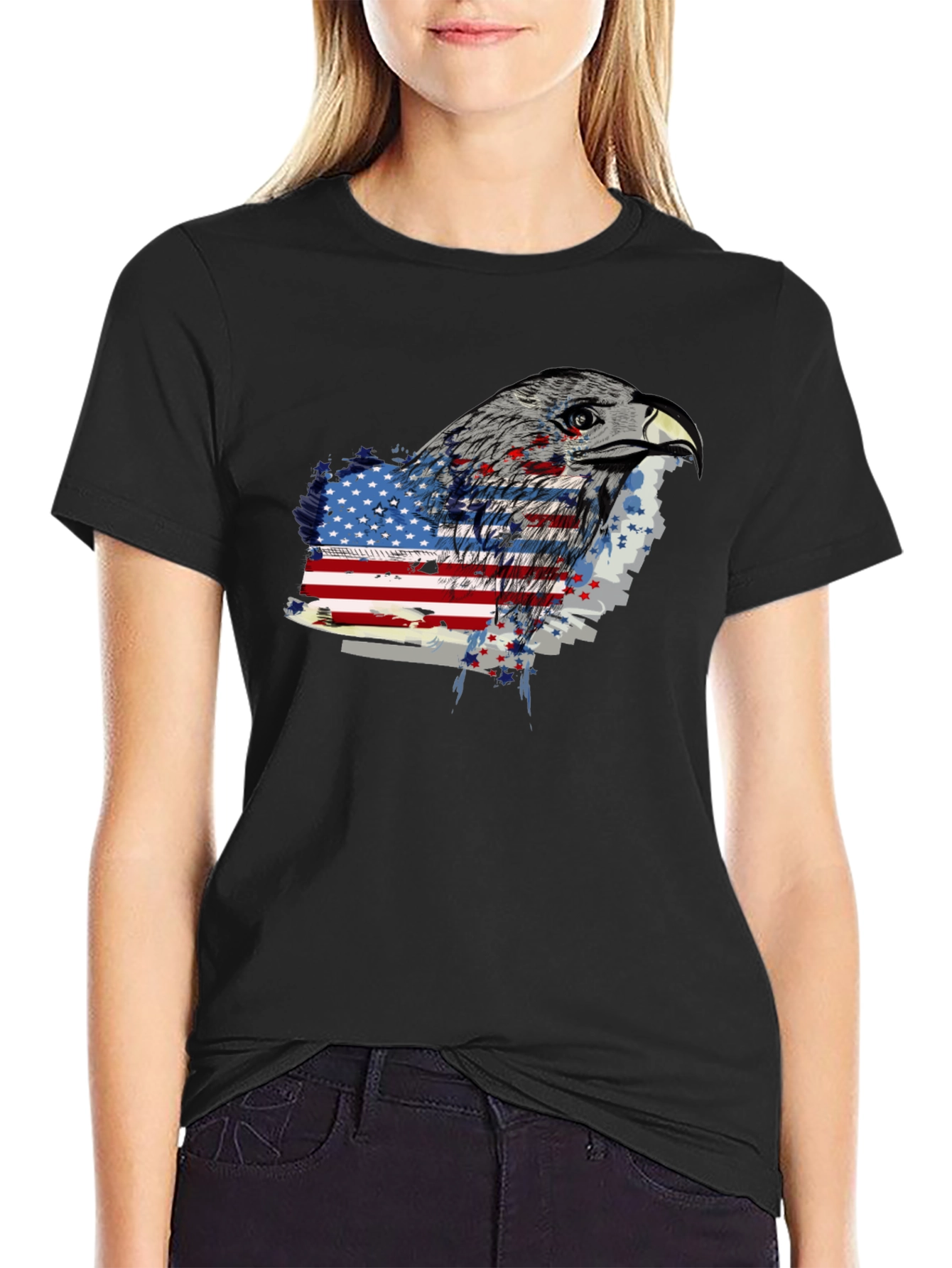 Eagle American Flag Graphic T-Shirt