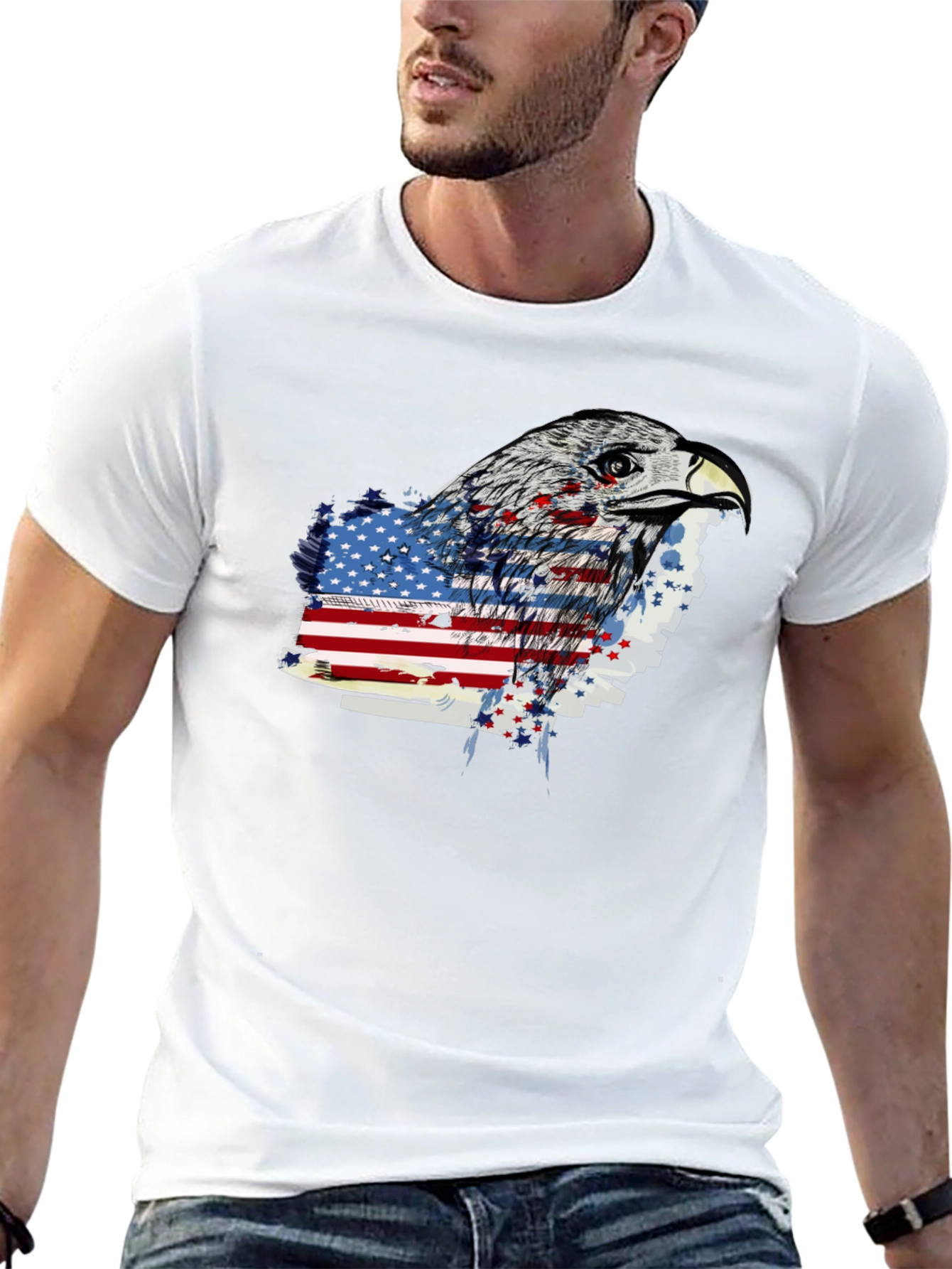 Eagle American Flag Graphic T-Shirt