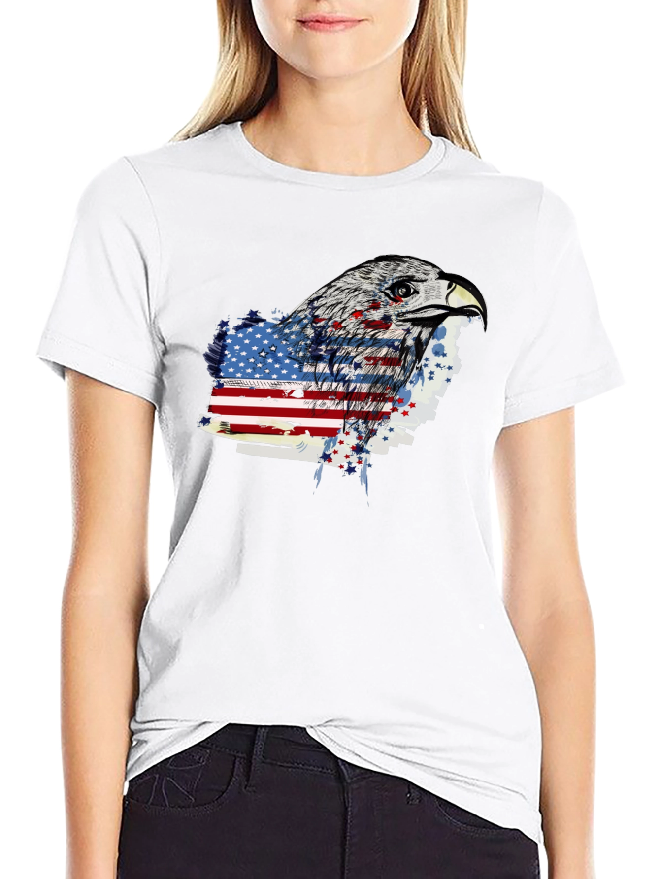 Eagle American Flag Graphic T-Shirt