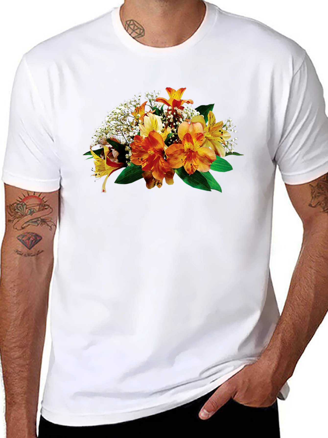 Floral Print Crew Neck T-Shirt