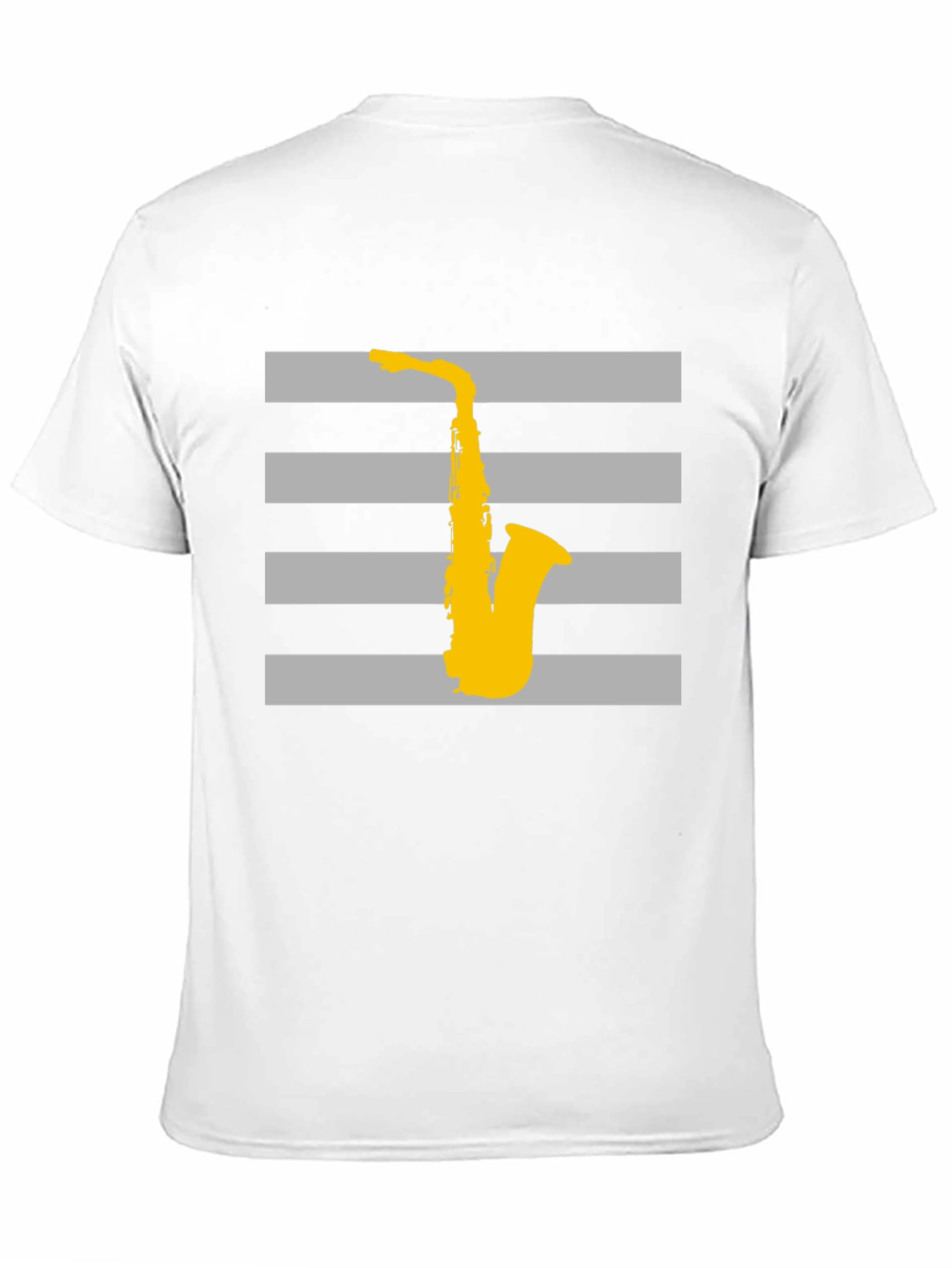 Striped Saxophone Graphic T-Shirt