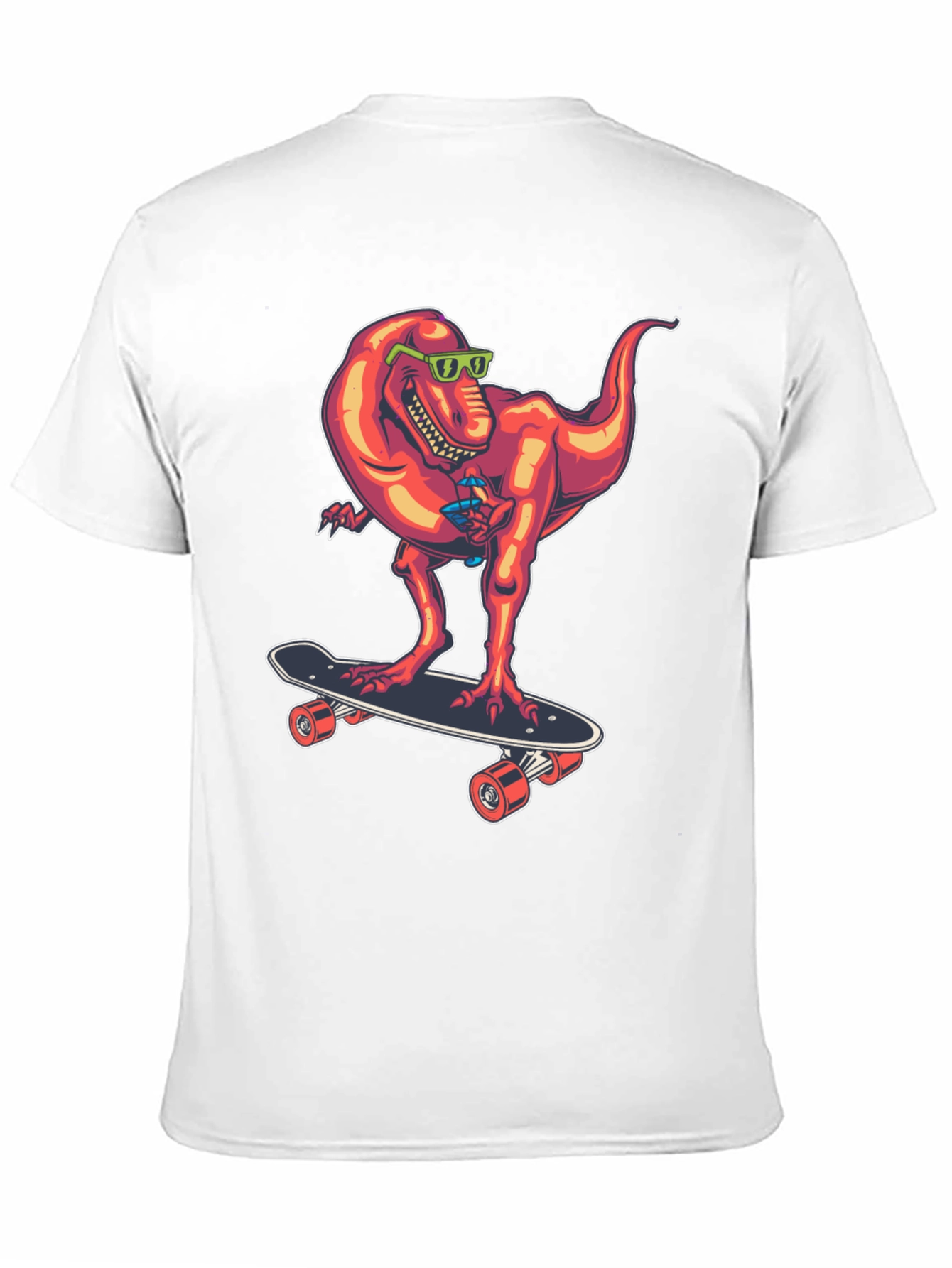 Dino Skateboarder Graphic Tee - Cool T-Rex Design