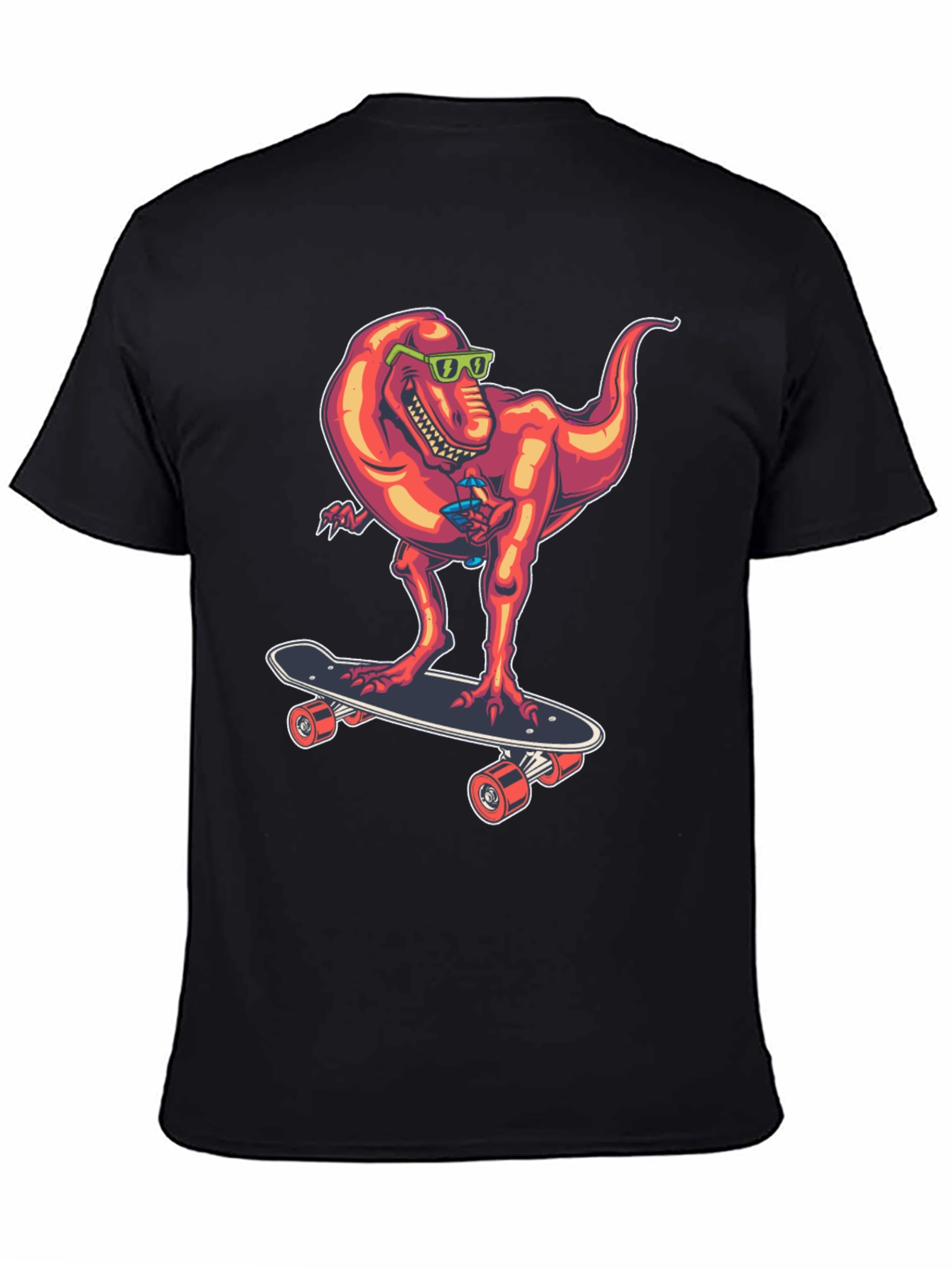 Dino Skateboarder Graphic Tee - Cool T-Rex Design