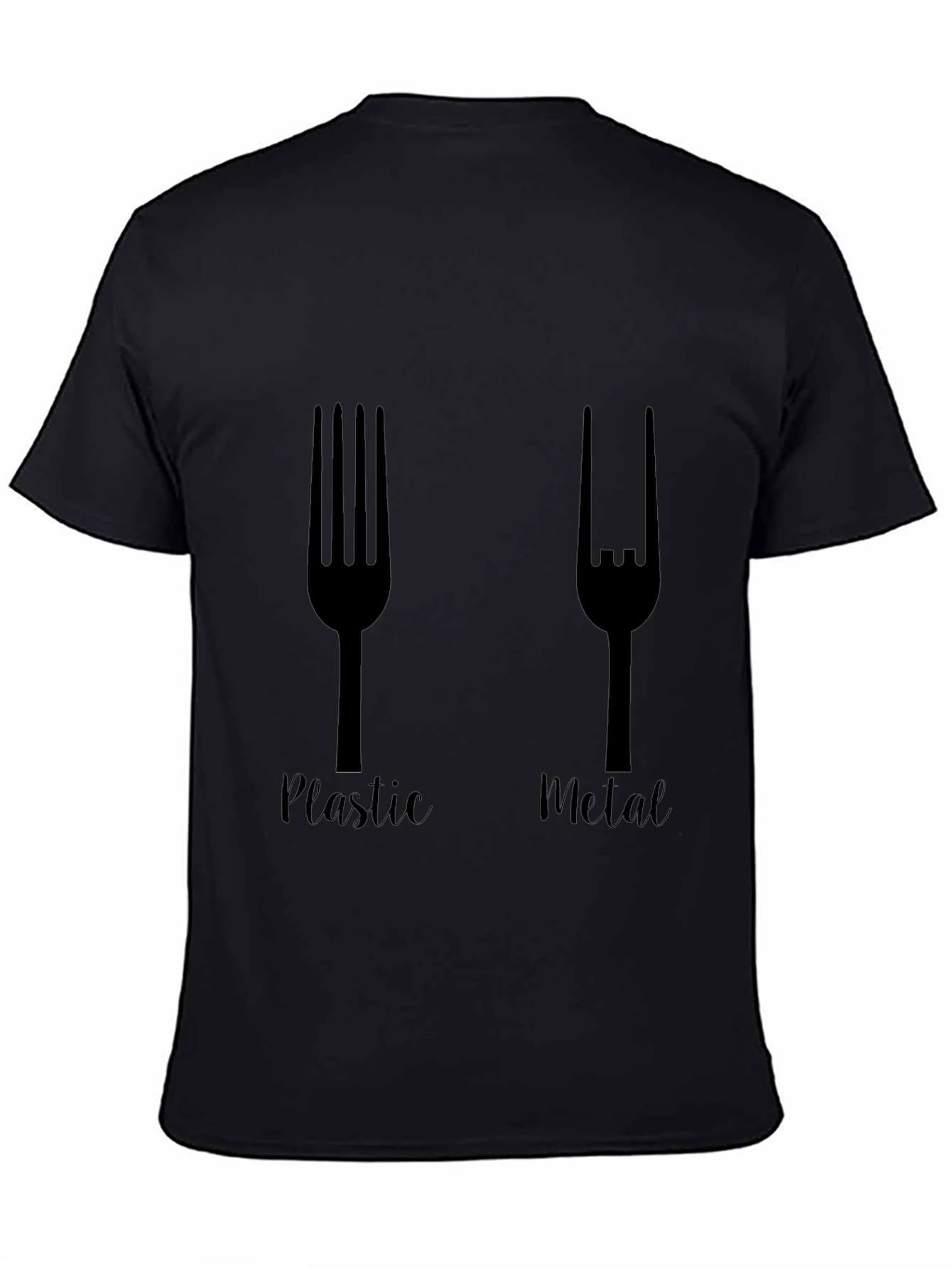 Plastic Metal Fork Graphic Tee - Black