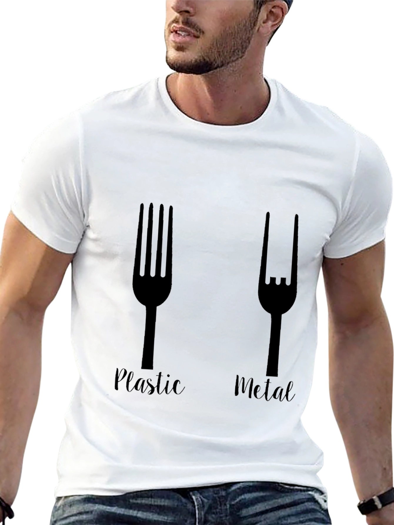 Plastic Metal Fork Graphic Tee - Black