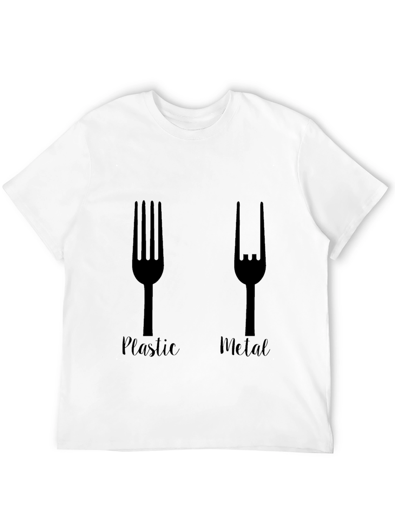 Plastic Metal Fork Graphic Tee - Black