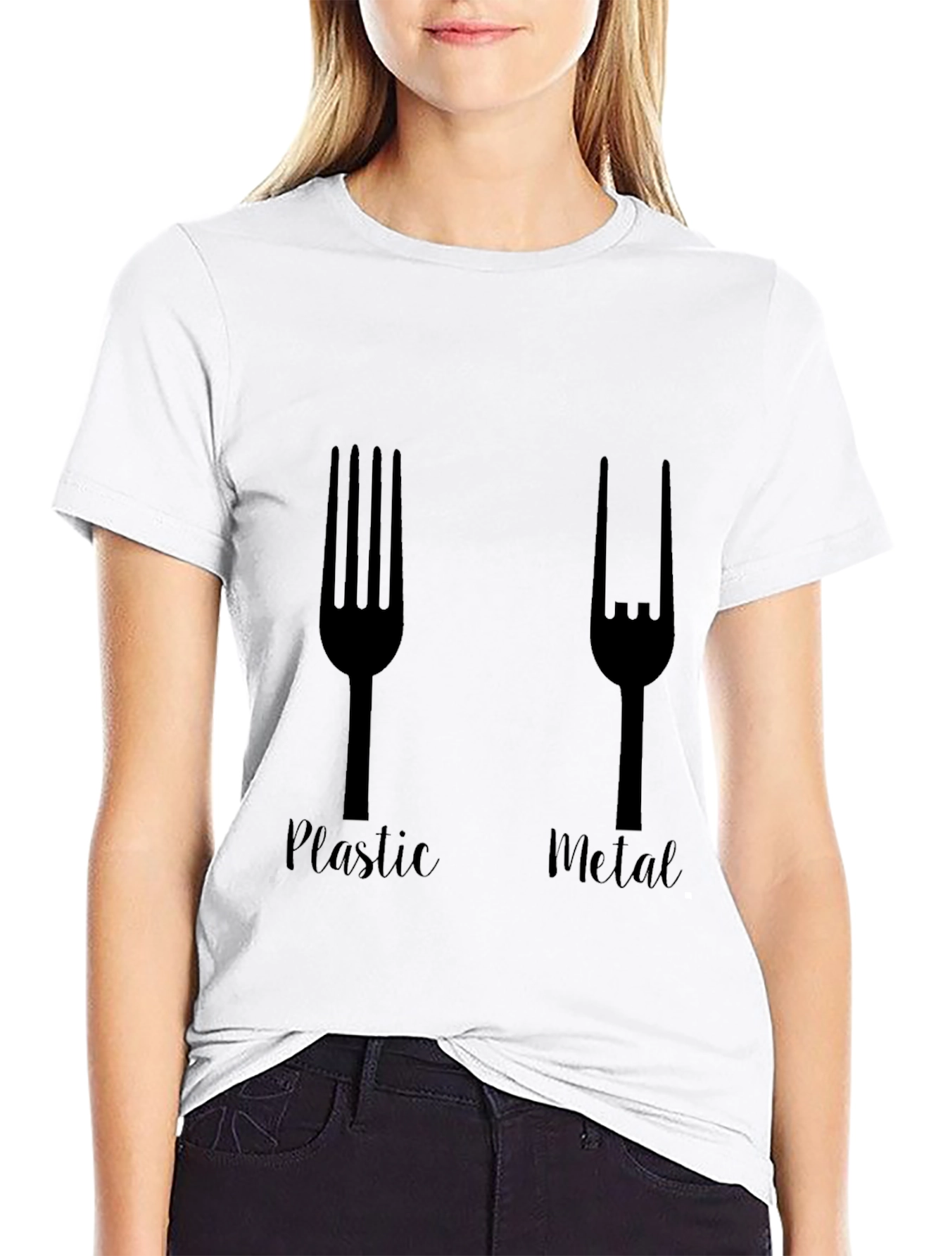 Plastic Metal Fork Graphic Tee - Black