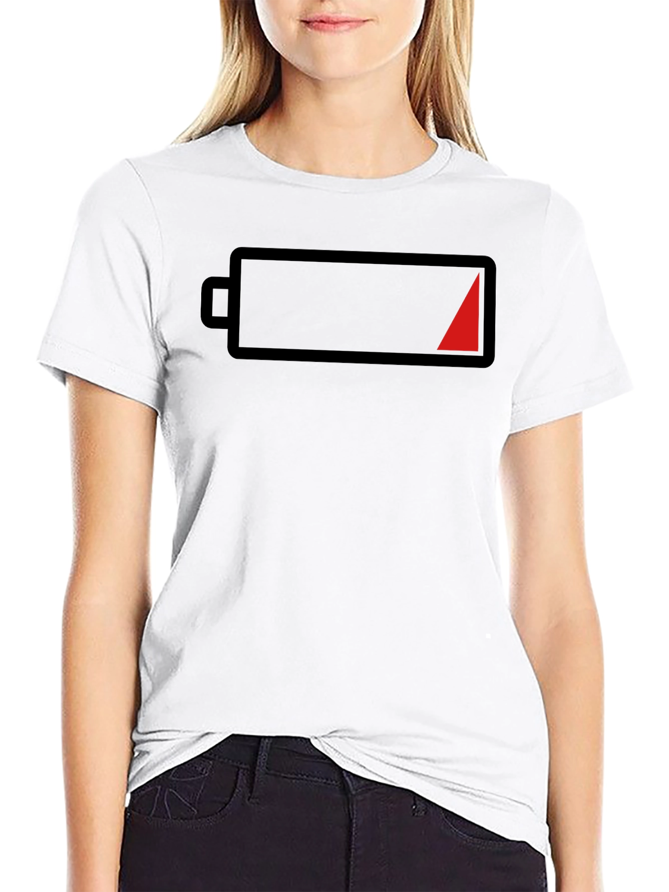 Low Battery Graphic Tee - Black Casual Shirt