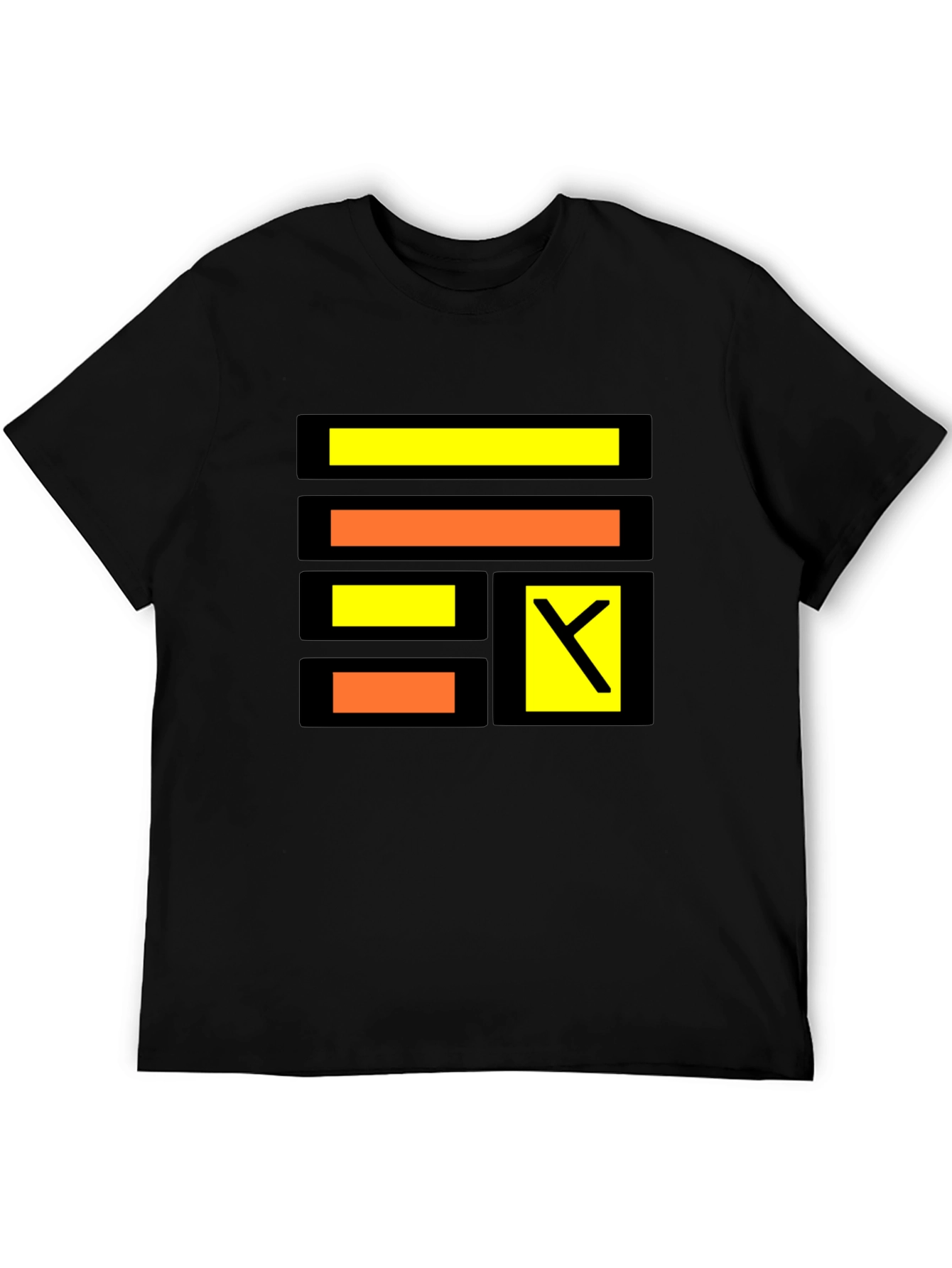 Modern Geometric Design Black T-Shirt