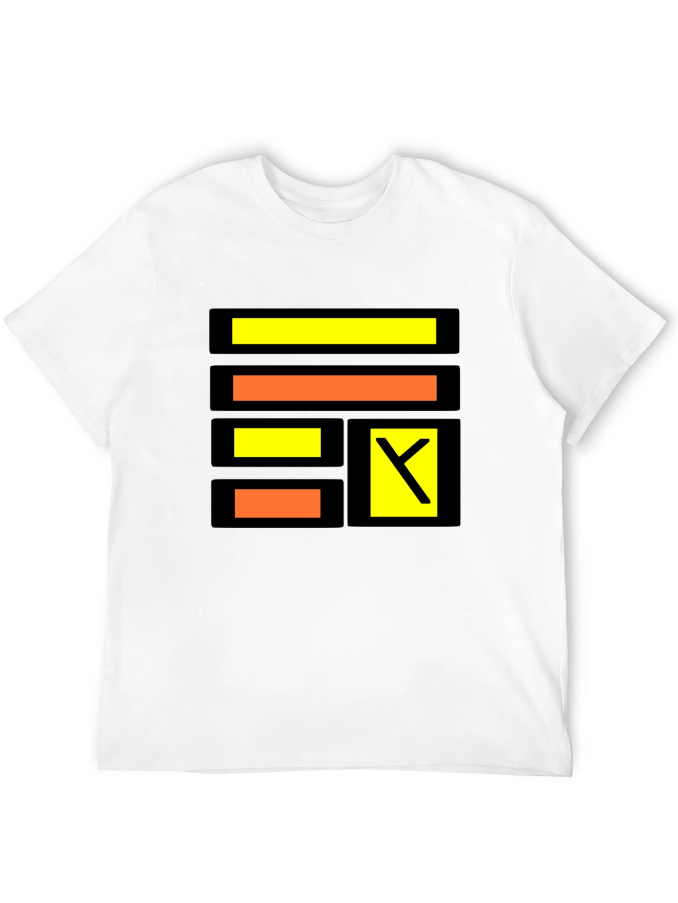 Modern Geometric Design Black T-Shirt