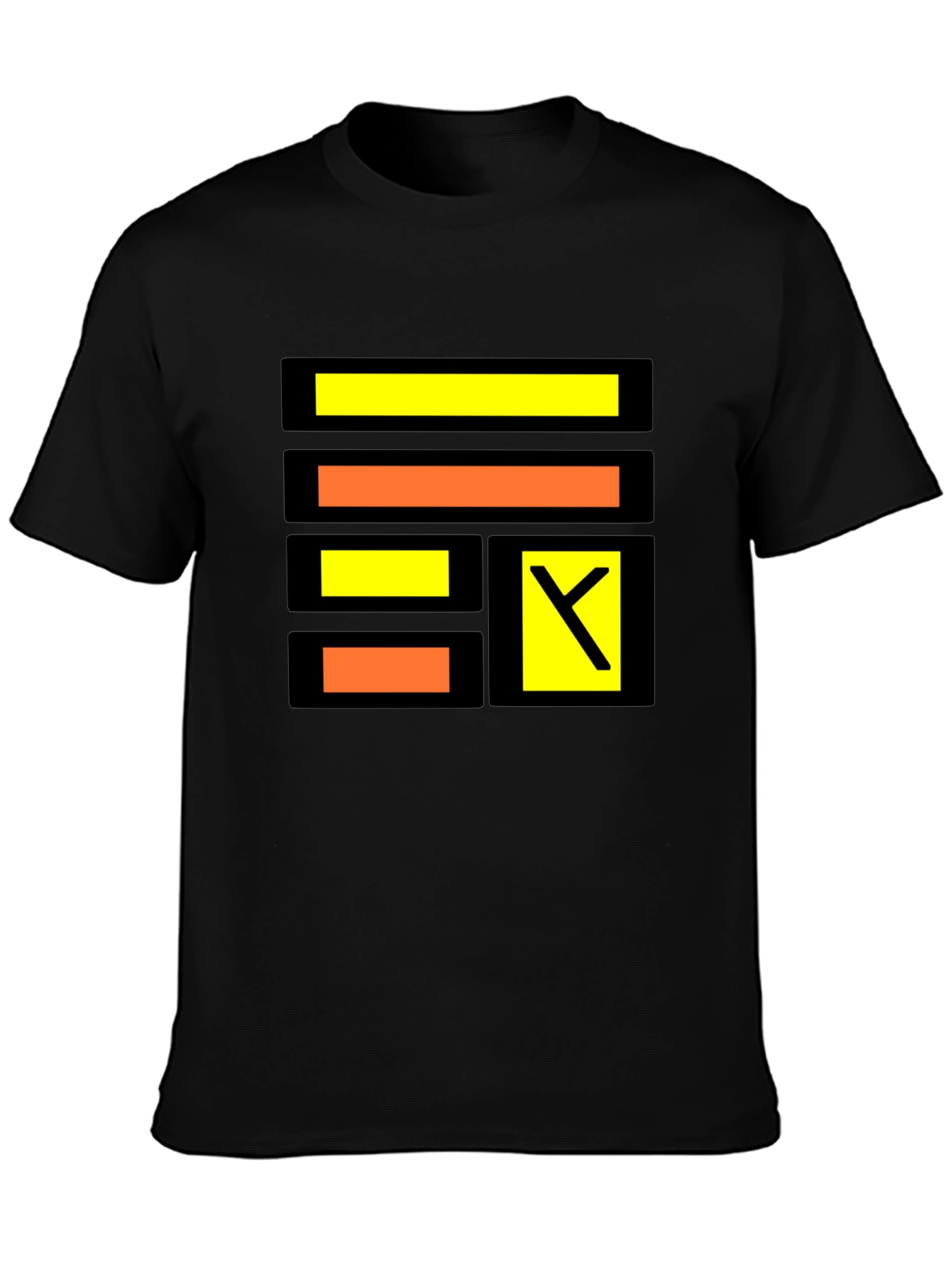 Modern Geometric Design Black T-Shirt