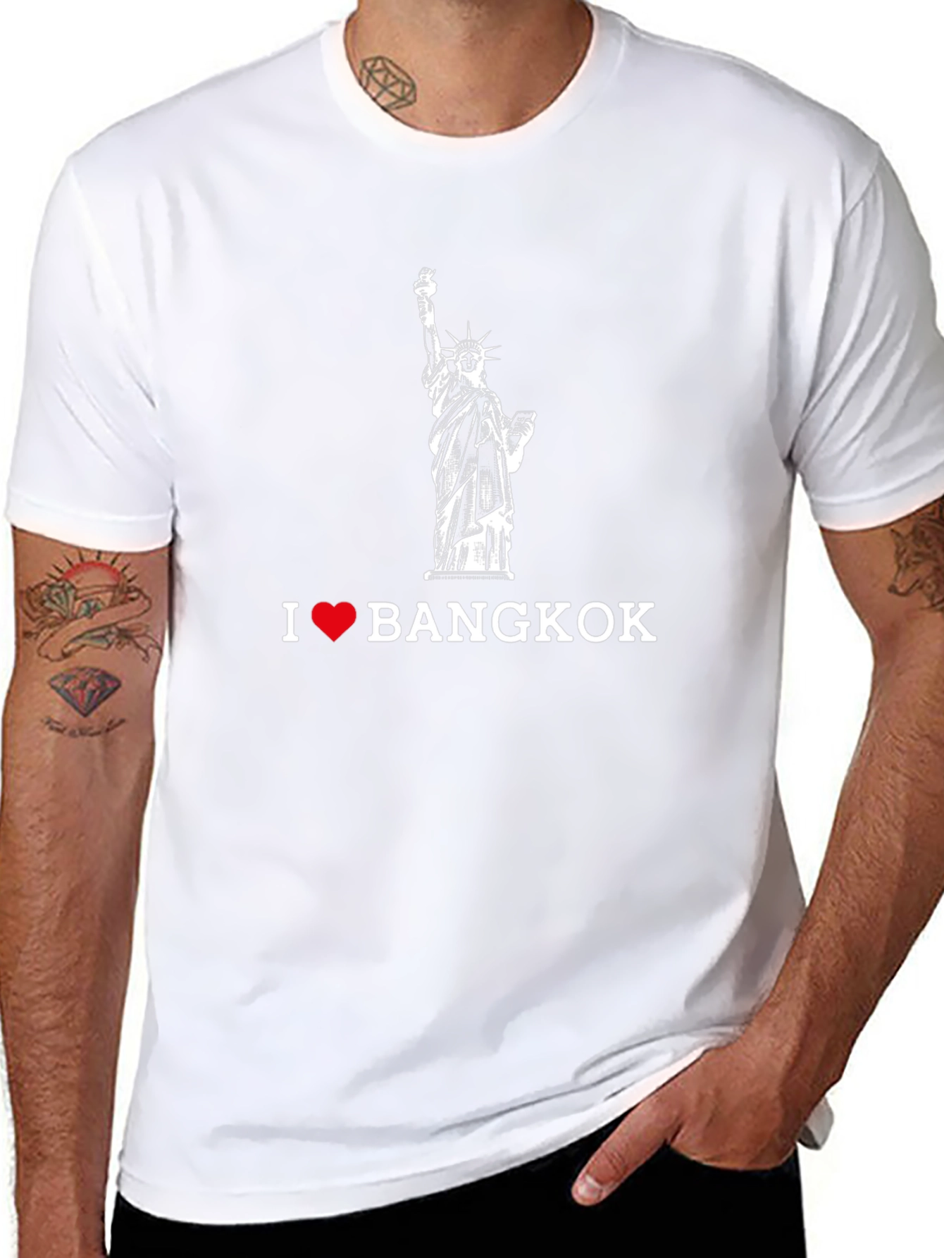I Love Bangkok Black T-Shirt - Statue of Liberty
