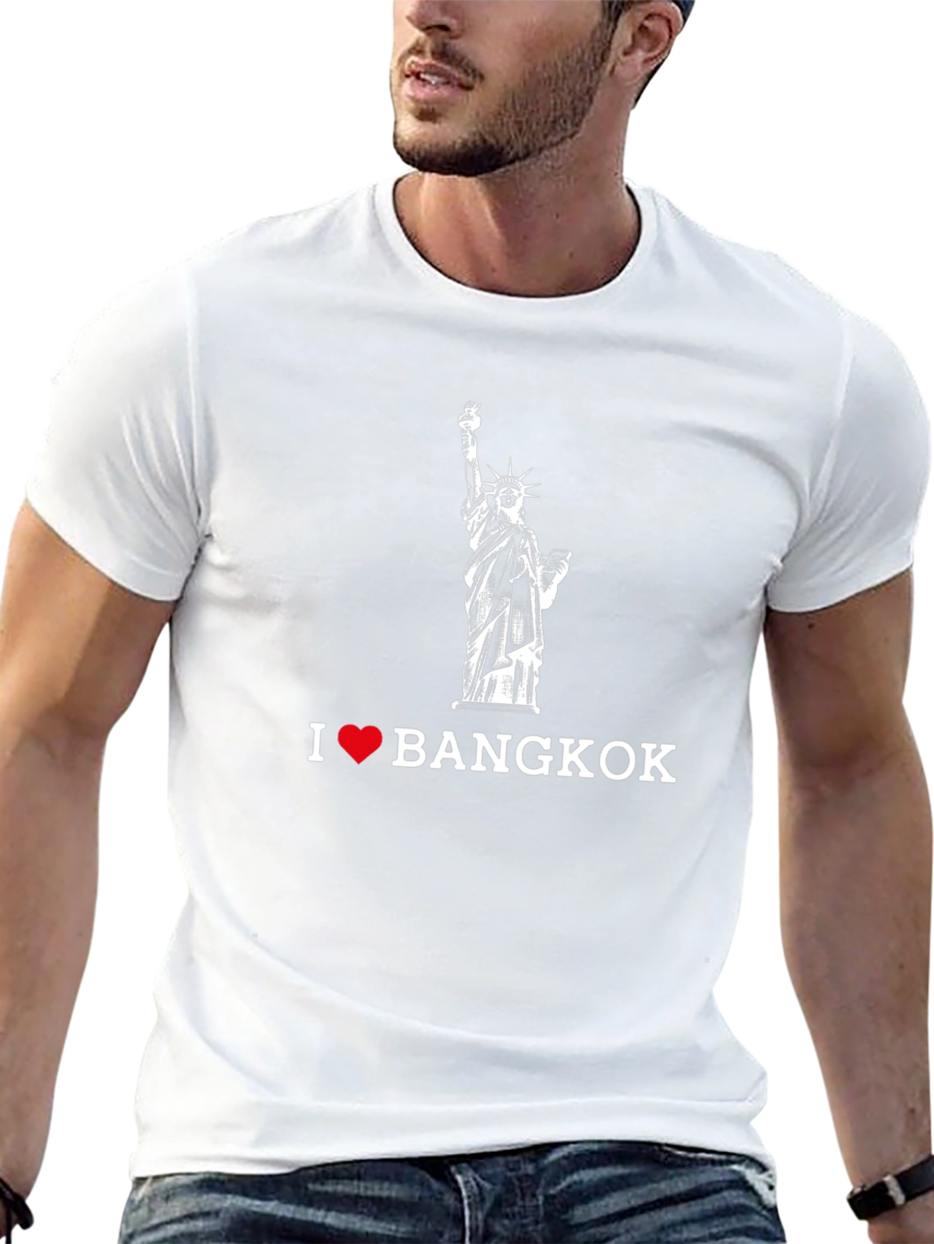 I Love Bangkok Black T-Shirt - Statue of Liberty